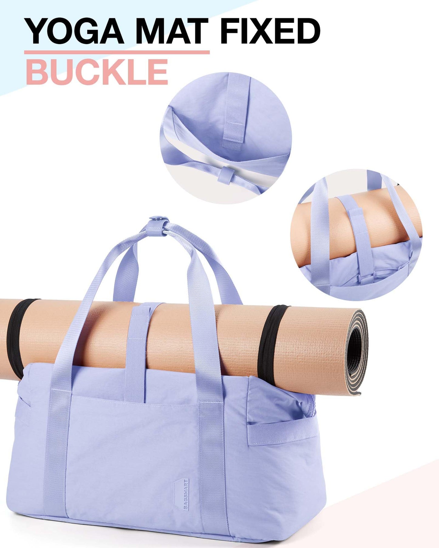 BAGSMART BAGSMART Gym Bag for Women, Carry on Weekender Overnight Bag, Travel Duffel Bags with Trolley Sleeve, Personal Item Travel Bag Tote Bag Workout Dance Bag, Purple-34L