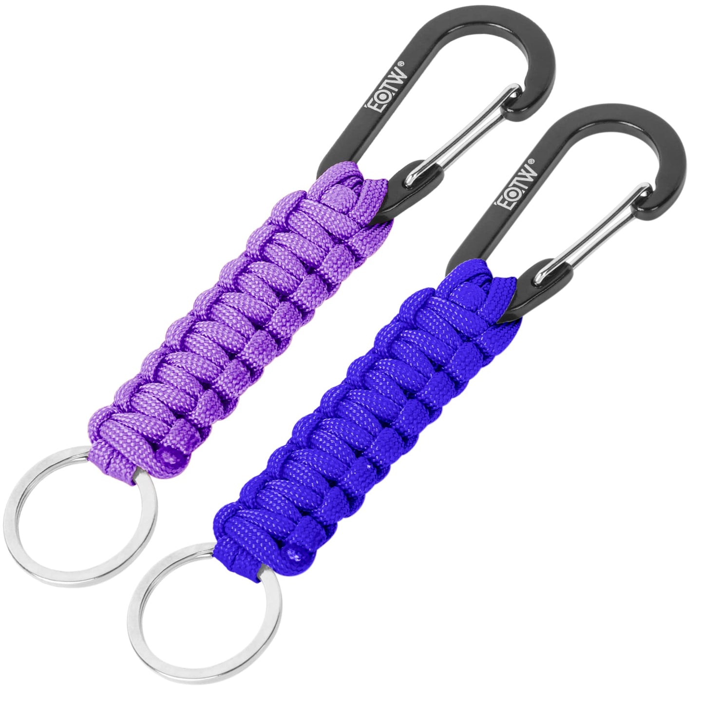 EOTW Carabiner Keychain, Small Carabiner Clip with Paracord Keychain Mini Aluminum D Ring Key Organizer