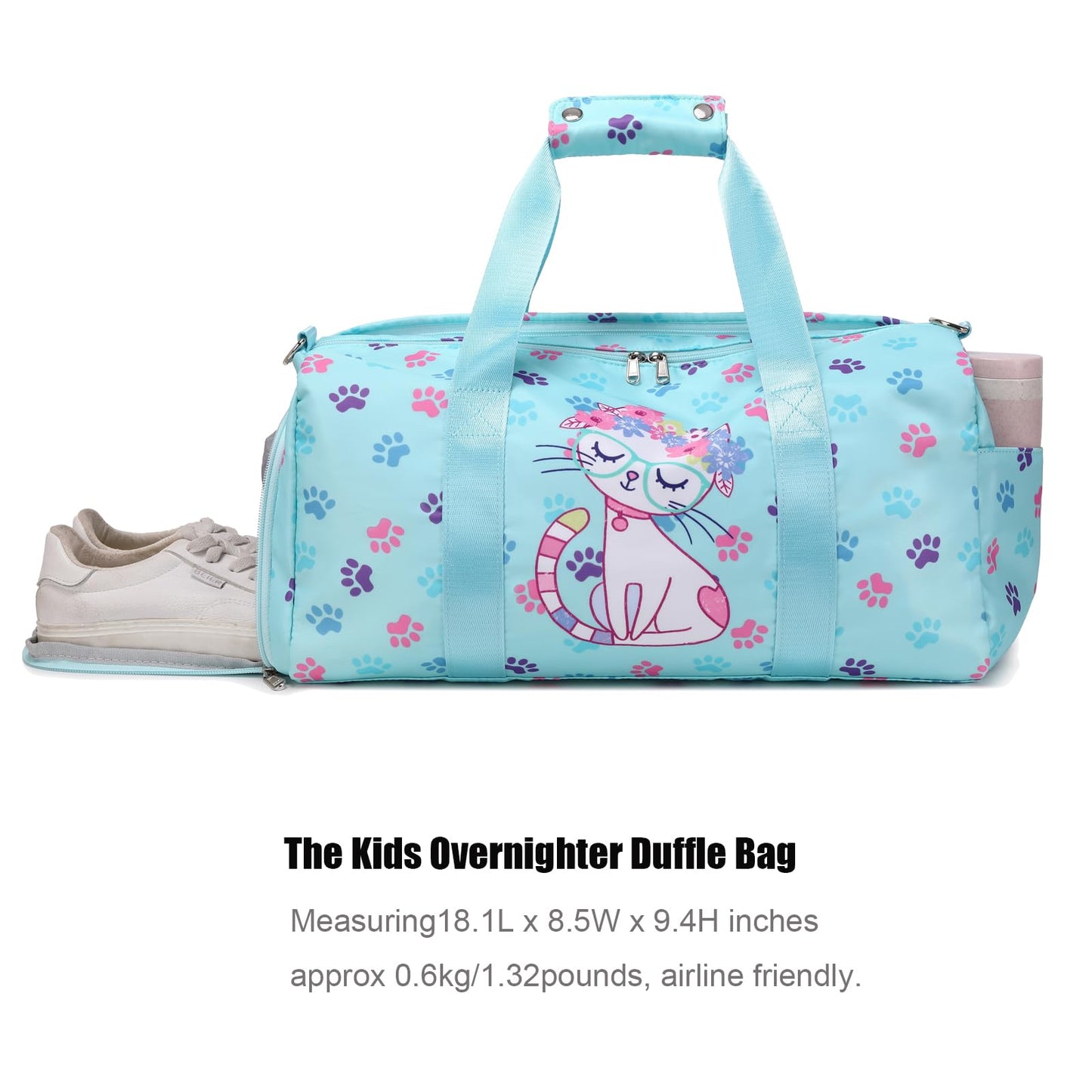 Octsky Dance Bag Gymnastics Bag Overnight Duffle Bag with Shoe Compartment and Wet Pocket for Travel (Cat Lake)