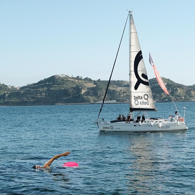 Swim Buoy for Open Water, High-Visibility Swim Safety Float Waterproof Dry Bag for Swimmers Triathletes Kayakers Snorkelers, Swimming Open Water Buoy for Safer Swim Training