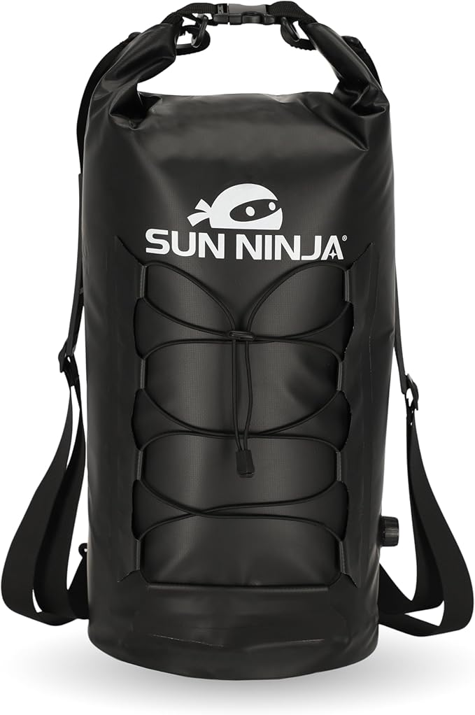 Sun Ninja Floating Dry Bag Cooler – Roll Top Leak Proof Closure, Collapsible, Waterproof Outdoor Cooler with Padded Shoulder Strap - Perfect for Kayaking, Fishing, Beach, Hiking -20L