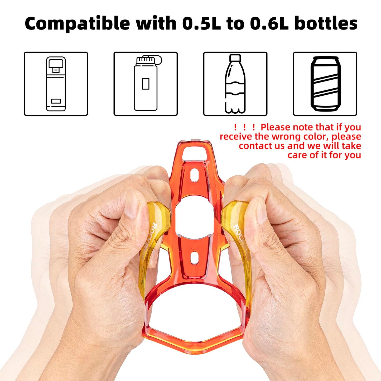 ROCKBROS Bike Water Bottle Holder Ultra-Light Bicycle Bottle Cages with Screws Tool, Universal Bike Cup Holder Rack for Road MTB Bikes…