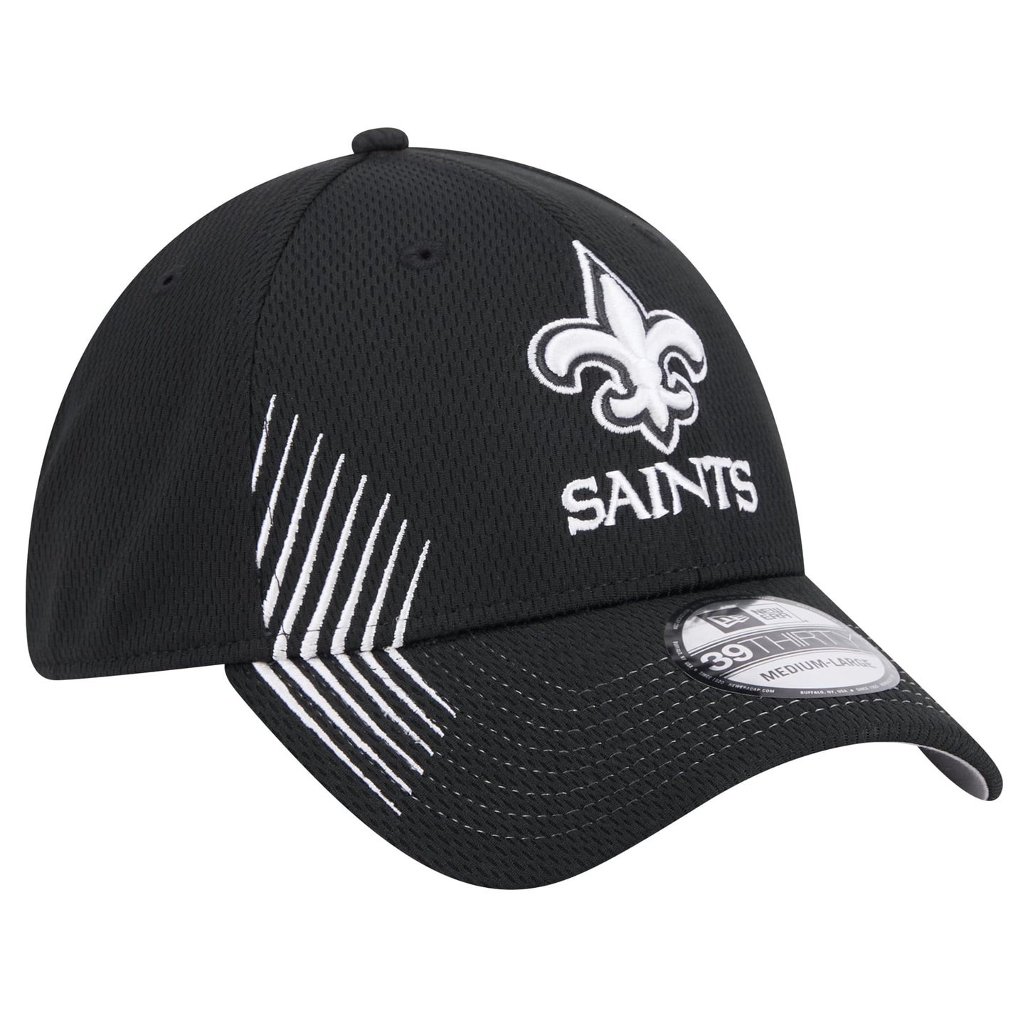 New Era Men's Black New Orleans Saints Active 39THIRTY Flex Hat
