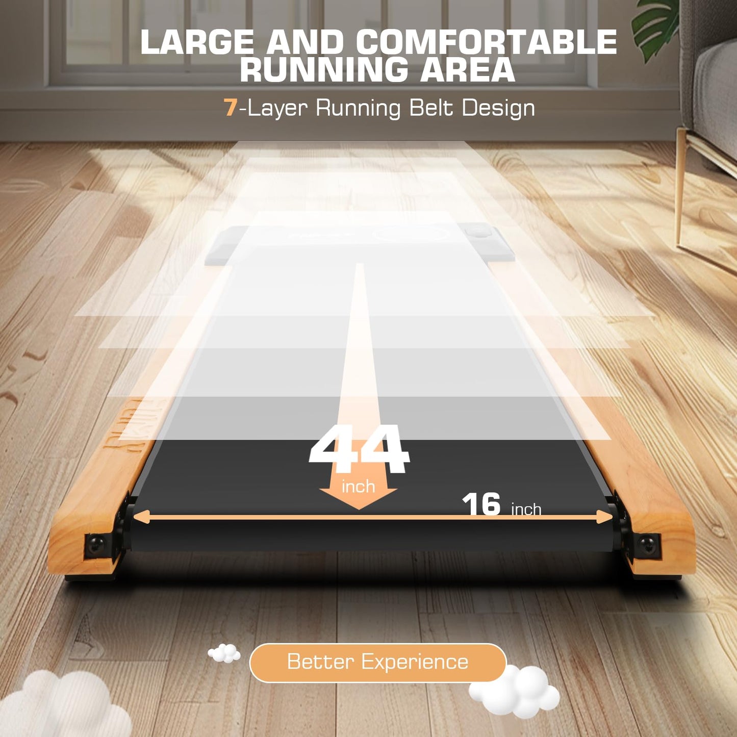 FUNMILY Walking Pad Treadmill with Incline, Portable Under Desk Treadmills for Home 300 lbs Weight Capacity, 2.5HP Quiet Electric Jogging Running Machine with Remote Control and LED Display
