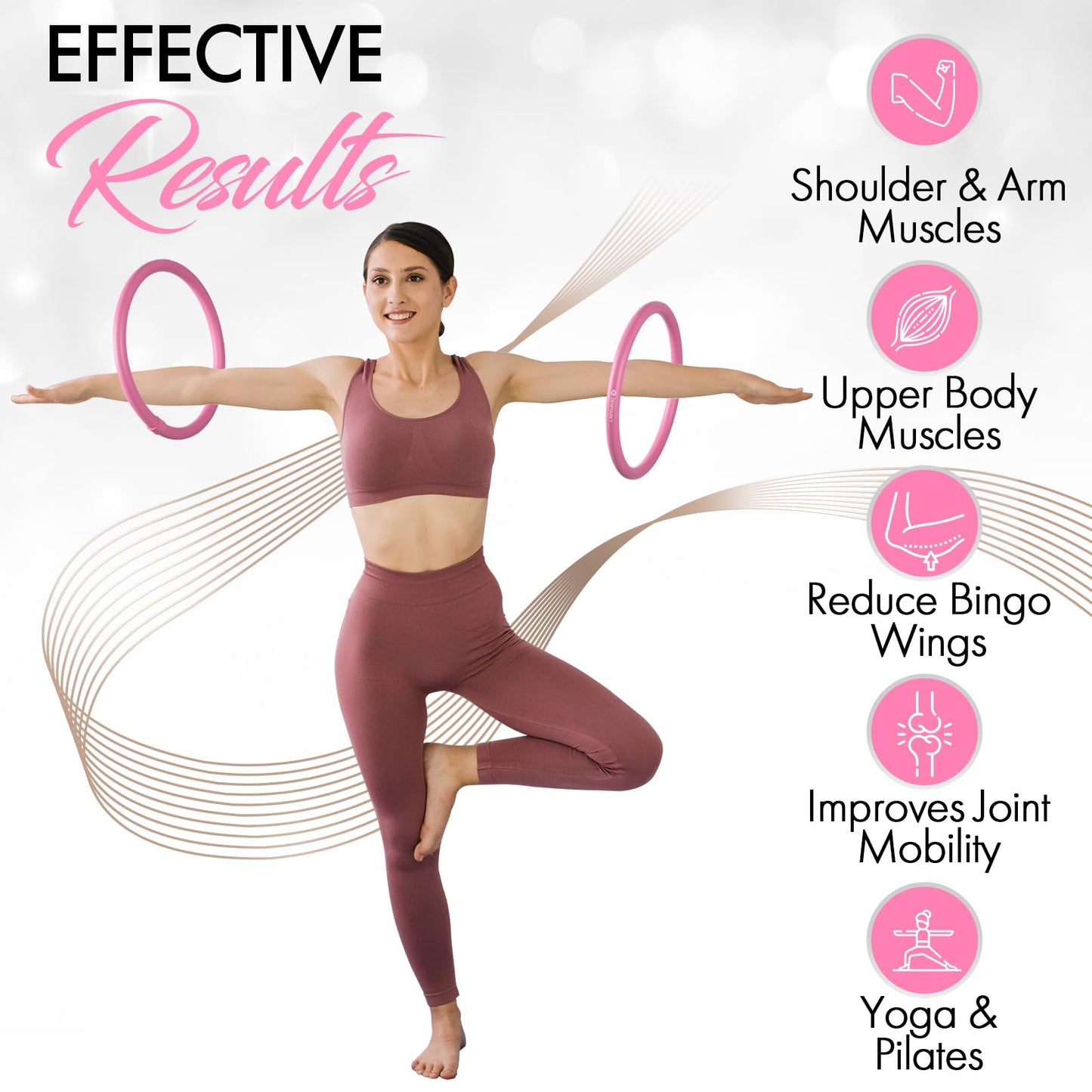 Arm Hoop - Mini Hula Hoop for Adults - Strengthen Arms and Shoulders - Weighted Hula Hoop for Fun Upper Body Exercise - Lightweight and Portable Fitness Equipment for Effective Workouts (Pink)