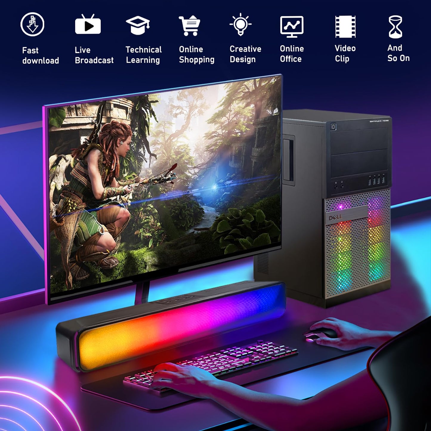 Dell Optiplex 7020 Gaming Desktop PC - Intel Core i7 4th Gen 3.4GHz, NVIDIA GeForce GT 1030 2GB, 16GB RAM, 512GB SSD, HDMI, DVI, VGA, New Keyboard, Mouse, Wi-Fi, Windows 10 Professional(Renewed)