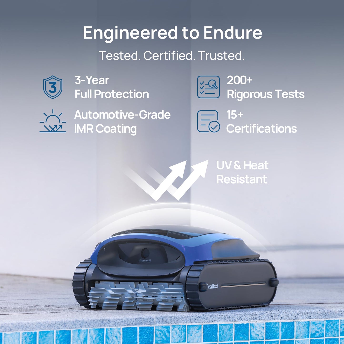 (2025 Upgrade) Beatbot AquaSense 2 Cordless Robotic Pool Vacuum Cleaner, Smart Surface Parking, Double-Pass Waterline Scrubbing, Cleans Floor, Walls and Waterline, Light Blue