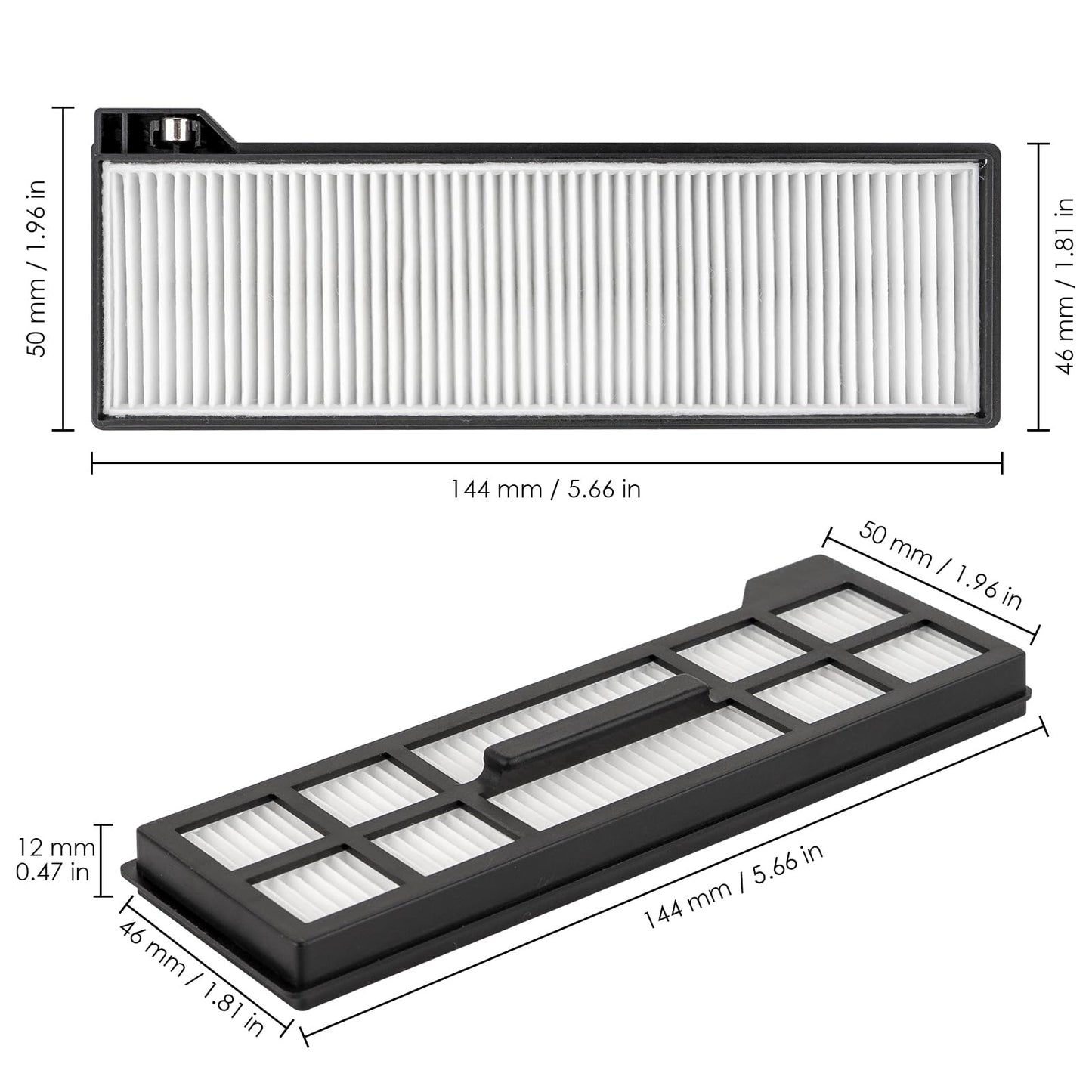 (4 Pieces) Replacement HEPA Filter Compatible with Eufy X10 Pro Omni Robot Vacuum Cleaners, Replacement Parts Filters, 4 Filters