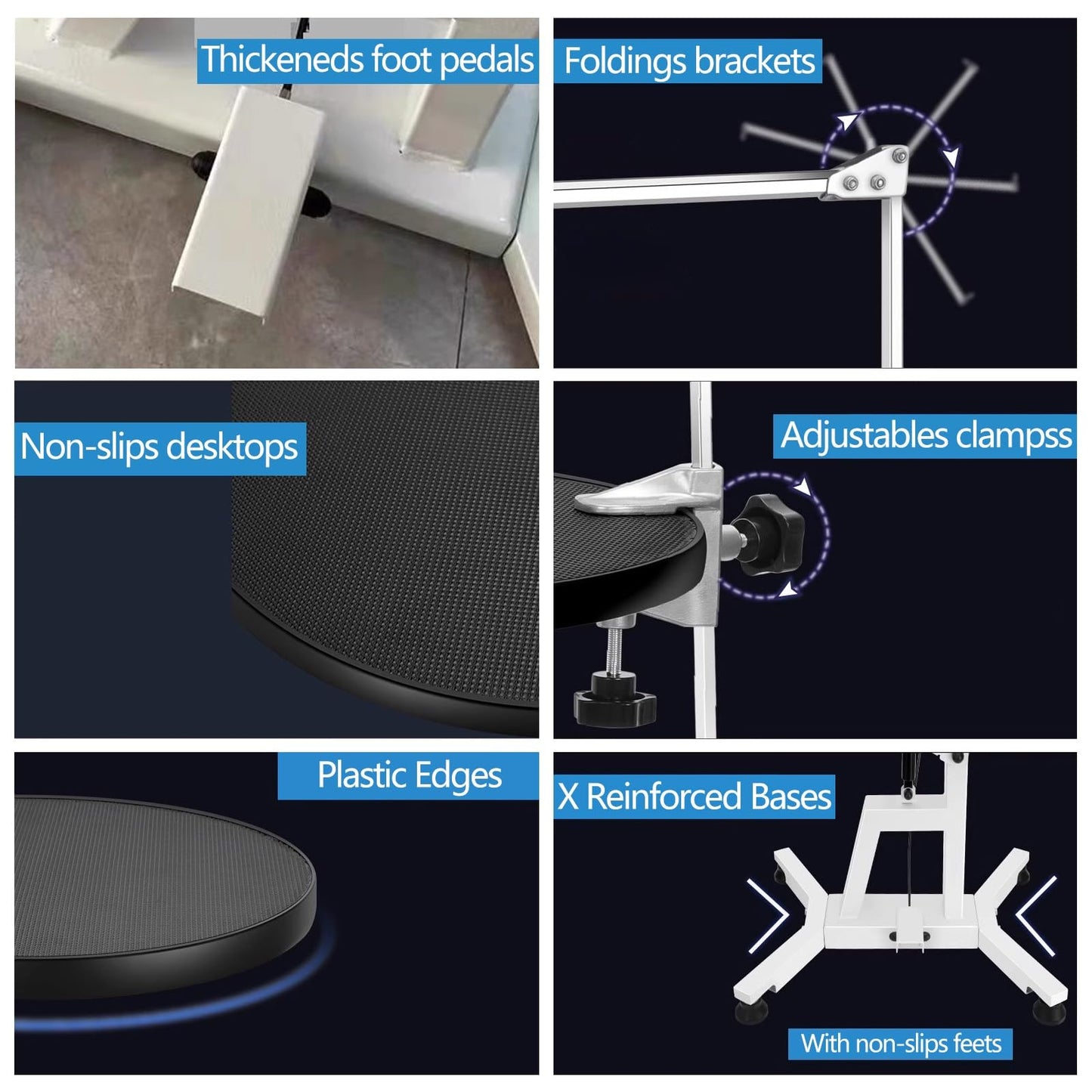 Pneumatic Dog Grooming Table Foldable Dog Washing Station for Home Liftable and Rotatable Pet Grooming Table with Non Slip Feet, Roughened One Pieces Steel(Black,60cm)