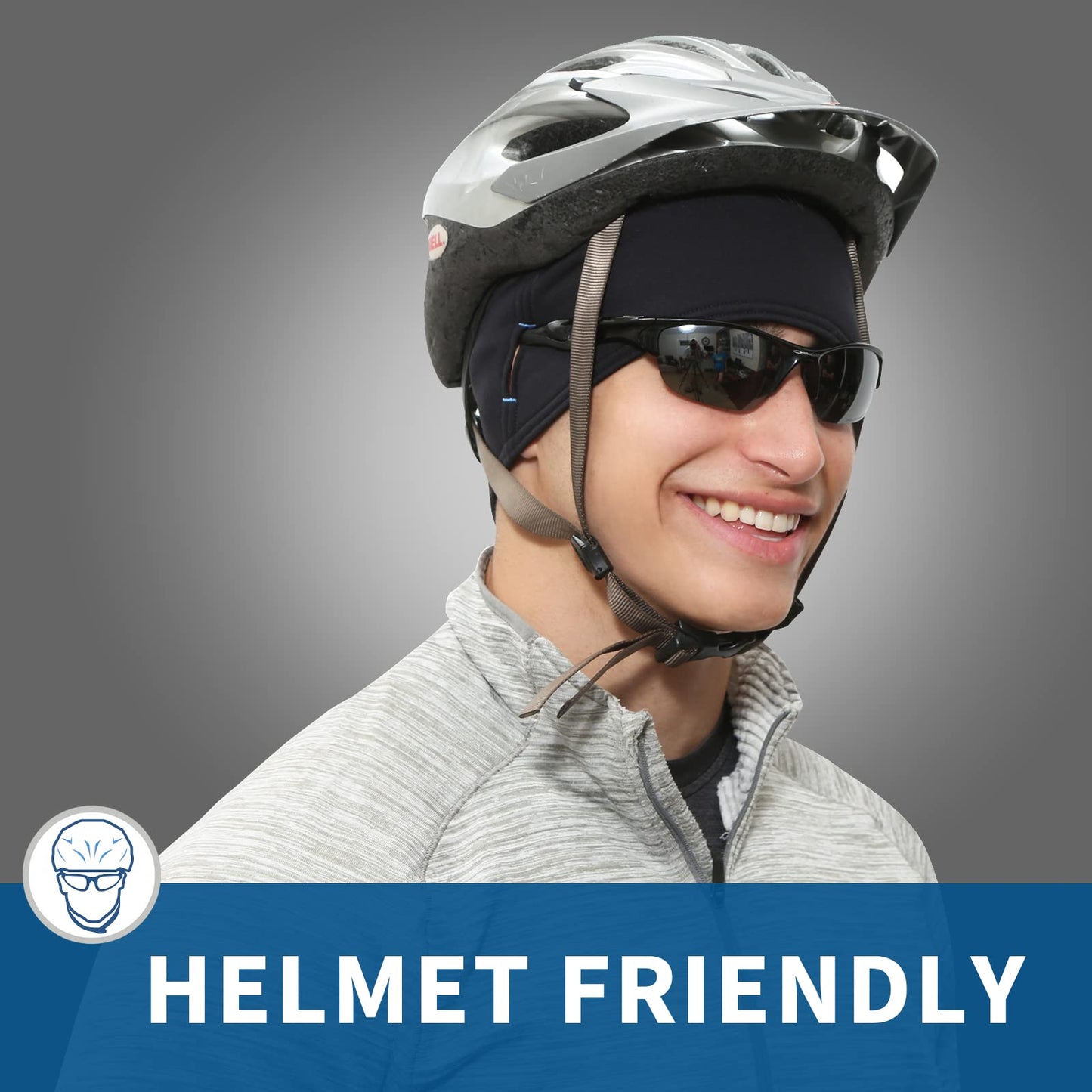 Running Headband with Sunglass Slots | Winter Headband | Sports Headband for Men and Women - Black