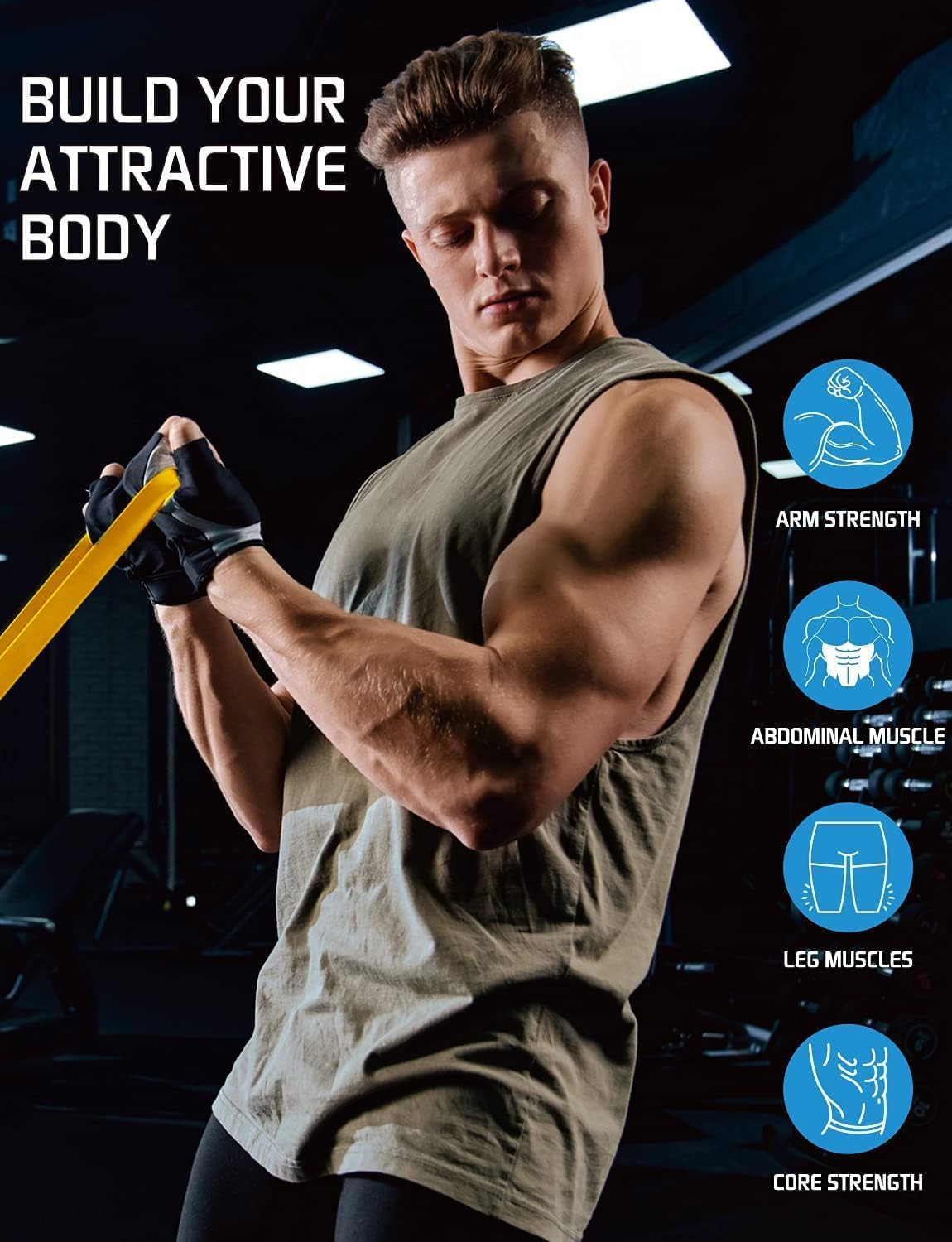 LEEKEY Resistance Bands, Exercise Bands Pull Up Assist Bands - Workout Bands Set - Mobility Band Powerlifting Bands for Men and Women Fitness Training, Physical Therapy,Home Workouts