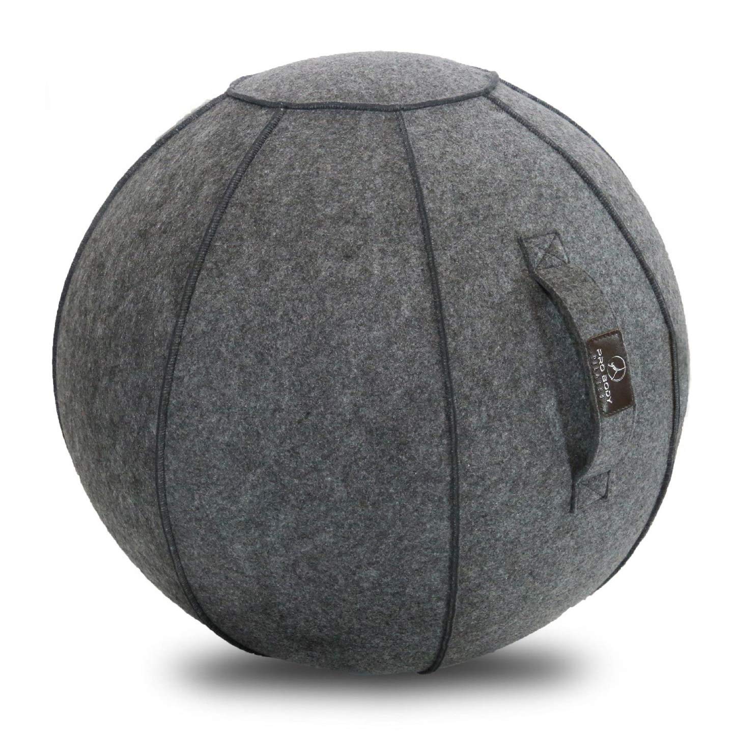 ProBody Pilates Yoga Ball Chair, Exercise Ball Chair for Office and Desk, Yoga Chair with Stability Ball Cover, Yoga Ball Office Chair, Balance Ball Chair (Slate, 24 in)