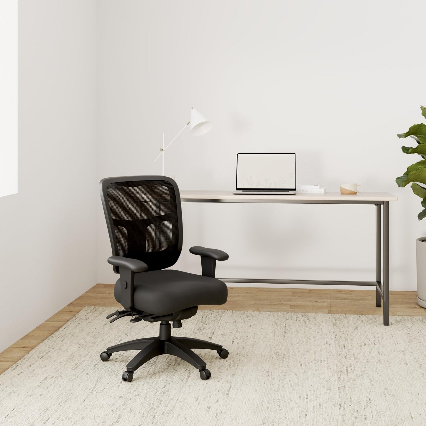 Office Star ProGrid Breathable Mesh Manager's Office Chair with Adjustable Seat Height, Multi-Function Tilt Control and Seat Slider, Mid Back, Coal FreeFlex Fabric