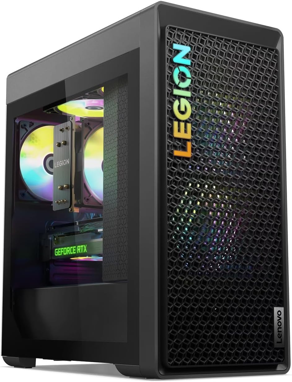 Lenovo Legion Tower T5 Gen 8 Gaming Desktop PC, AMD Ryzen 7 7700 Processor with RTX 4070 Ti Super 16GB GDDR6X, WiFi 6E, BT5.3, KB, Mouse Set, Windows 11 Pro, Office Pro Lifetime (32GB RAM | 2TB SSD)