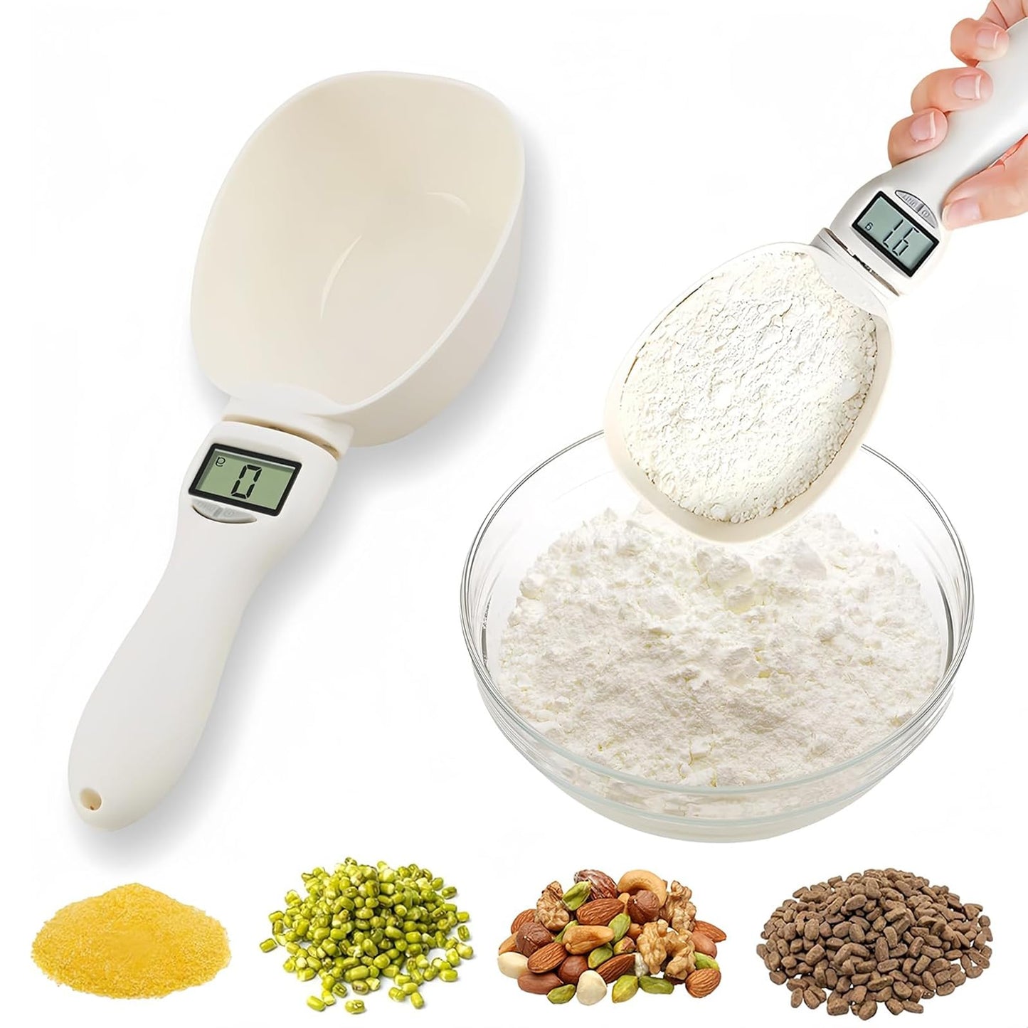 Food Measuring Scoop Scale, Digital Measuring Spoon, Weighing Spoon Scale 800g / 0.1g High Precision with LCD Screen, Display Electronic Measuring Spoon for Kitchen Gadgets and Daily Meals (1PCS)