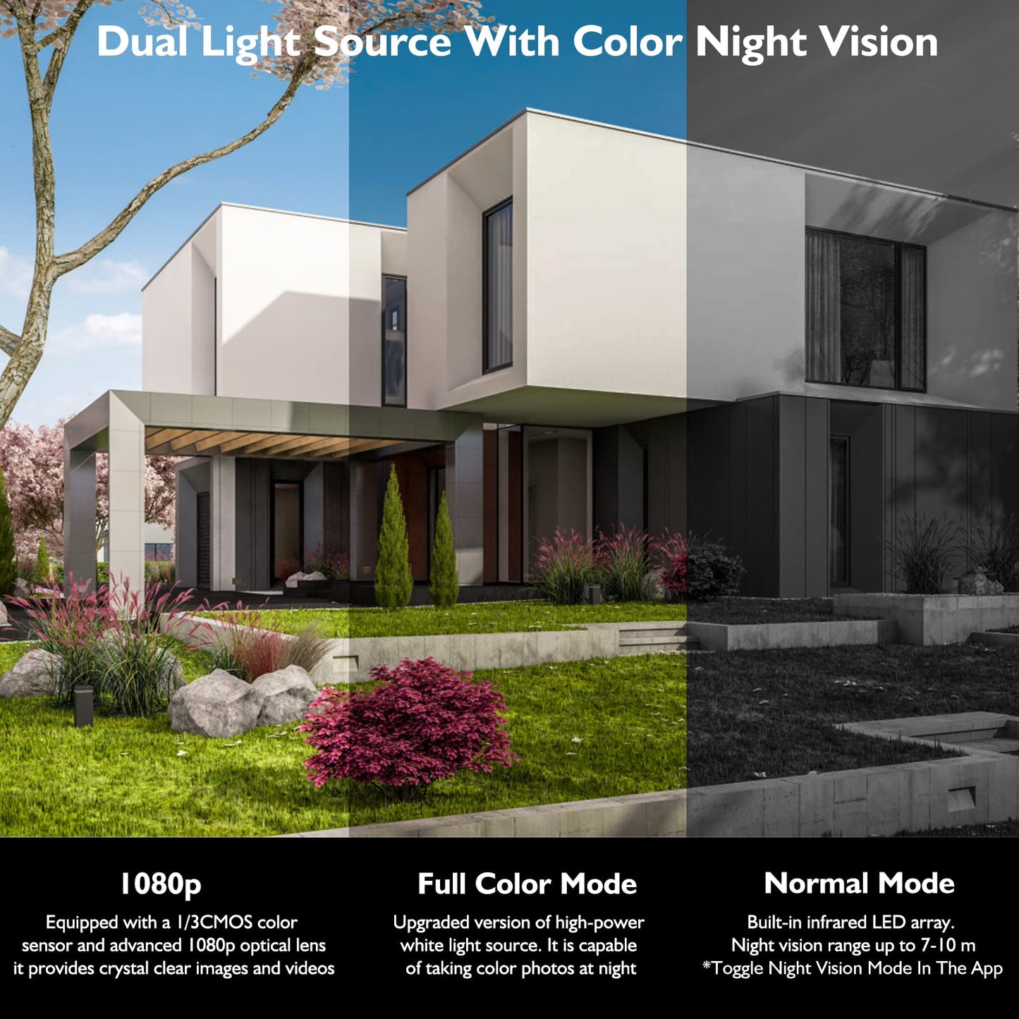 Allweviee Solar Security Cameras Wireless Outdoor, 2K 3MP Pan Tilt 355° View IP65 Waterproof Rechargeable Battery Powered PTZ WiFi Camera with PIR, Color Night Vision,2-Way Talk,Cloud/SD