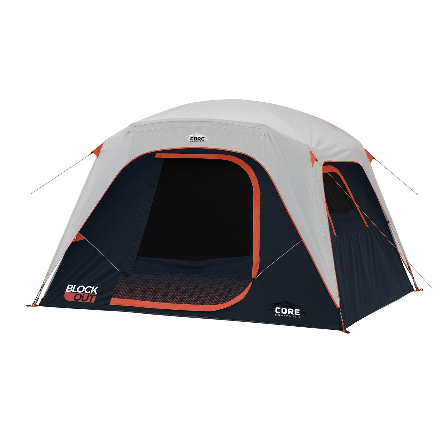 CORE Blackout 6 Person Dome Tent | Portable Car Camping Outdoor Family Dark Room Tent | Included Wall Organizer for Camping Accessories