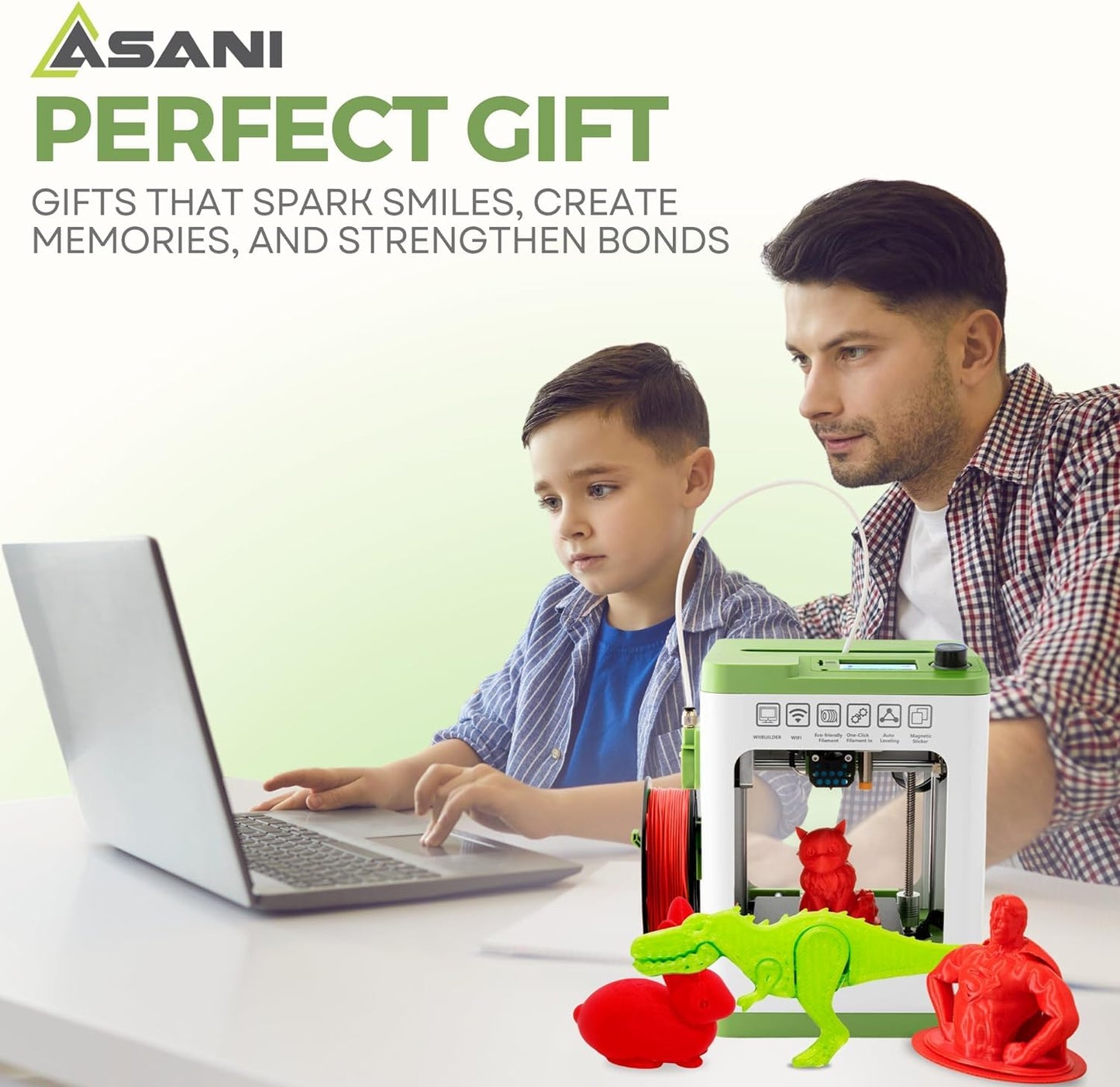 Fully Assembled Mini 3D Printer for Kids and Beginners - Complete Starter Kit with Auto Leveling 3D Printing Machine, 10M PLA Filament, and SD Card - WiFi 3D Home Printer for MAC, Windows, and Linux