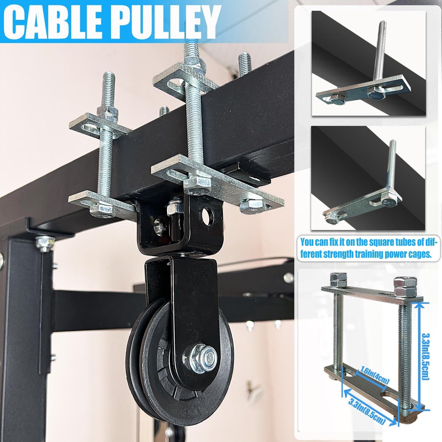 Upgraded Cable Pulley System Gym, LAT Pull Down Machine for Home Gym Equipment, Weight Pulley System for Cable Machine, LAT Pulley System Gym for Strength Training Power Cages, Power Racks (Style 4)