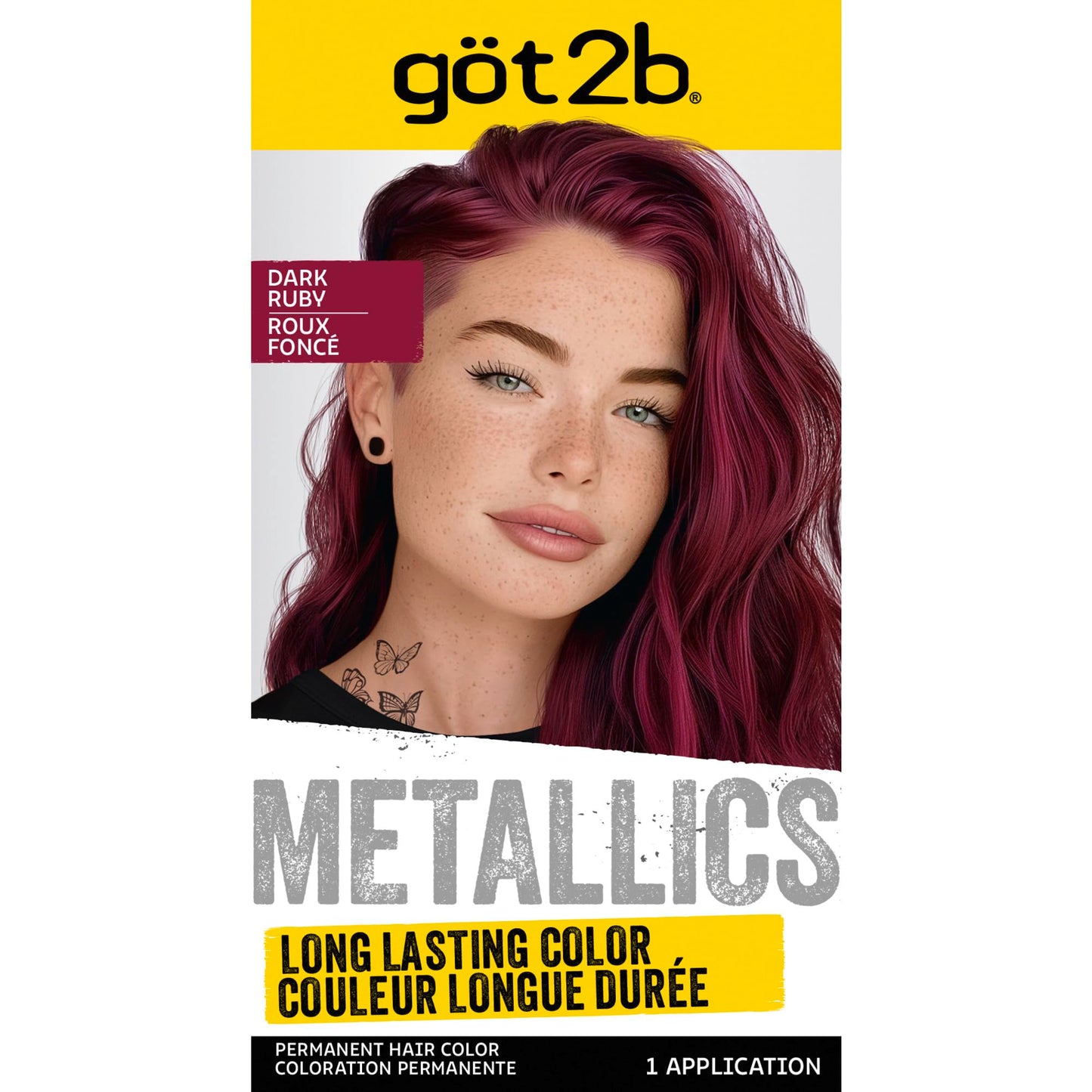 Schwarzkopf Got2b Metallics Permanent Hair Color, M68 Dark Ruby
