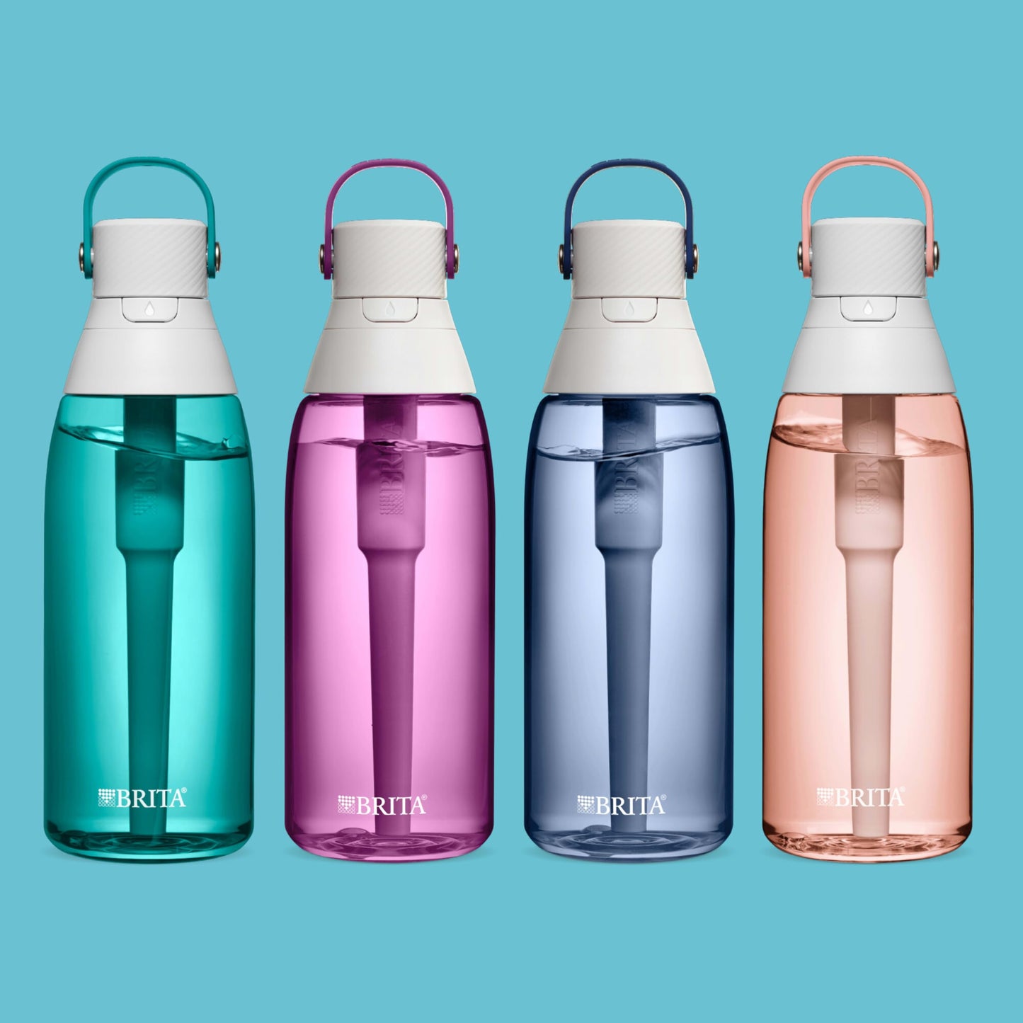 Brita Insulated Filtered Water Bottle with Straw, Reusable, Christmas Gift and Stocking Stuffer For Men and Women, BPA Free Plastic, Night Sky, 36 Ounce