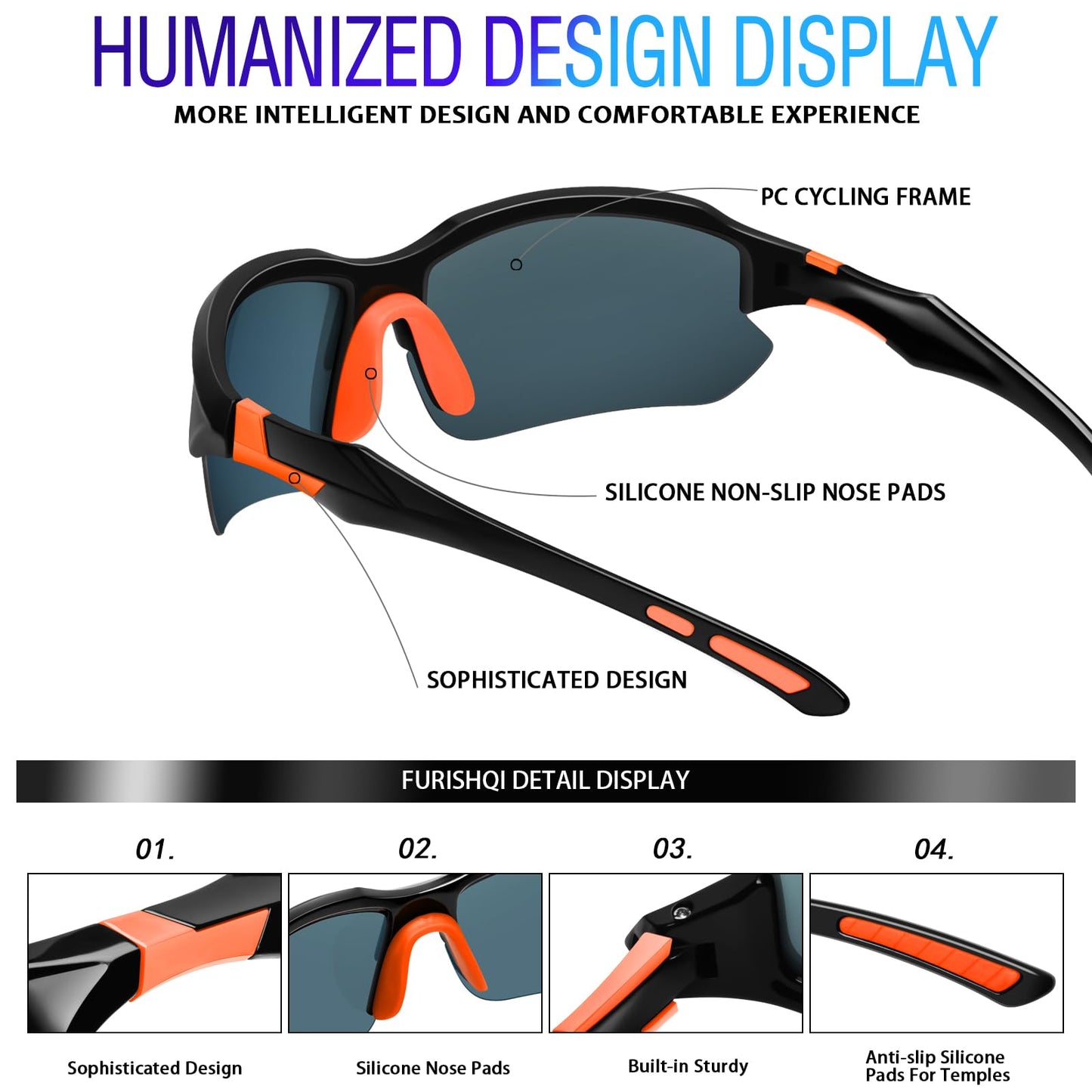 DioKiw 3PACK Sports Polarized Sunglasses for Men Cycling Running Fishing UV400 Protection Sun Glasses Lightweight Half Frame Goggles