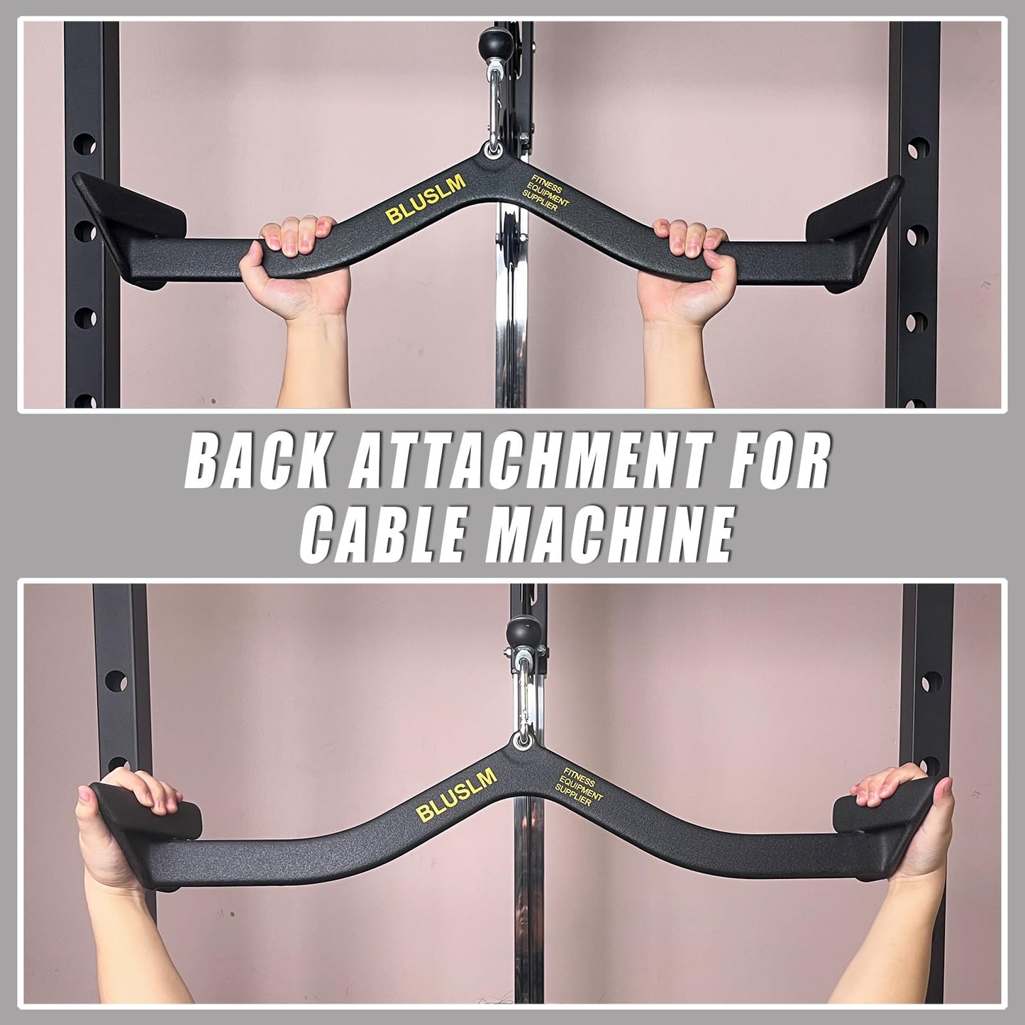 BLUSLM LAT Pull Down Bar for Cable Machine, LAT Pulldown Attachments T Bar V Bar Cable Attachment, Back Tricep Bar Strength Training Handle (BL6PLUS)
