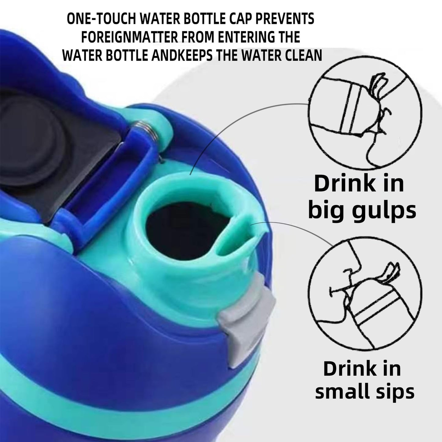 QAZVYX Replacement Cap for Owala Freesip, One-Touch Water Bottle Top Cap Compatible with Owala Cup 16oz 24oz 32oz 40oz, BPA-Free Replacement Accessory for Owala Free Sip, No Leak, Off-White. (1blue)