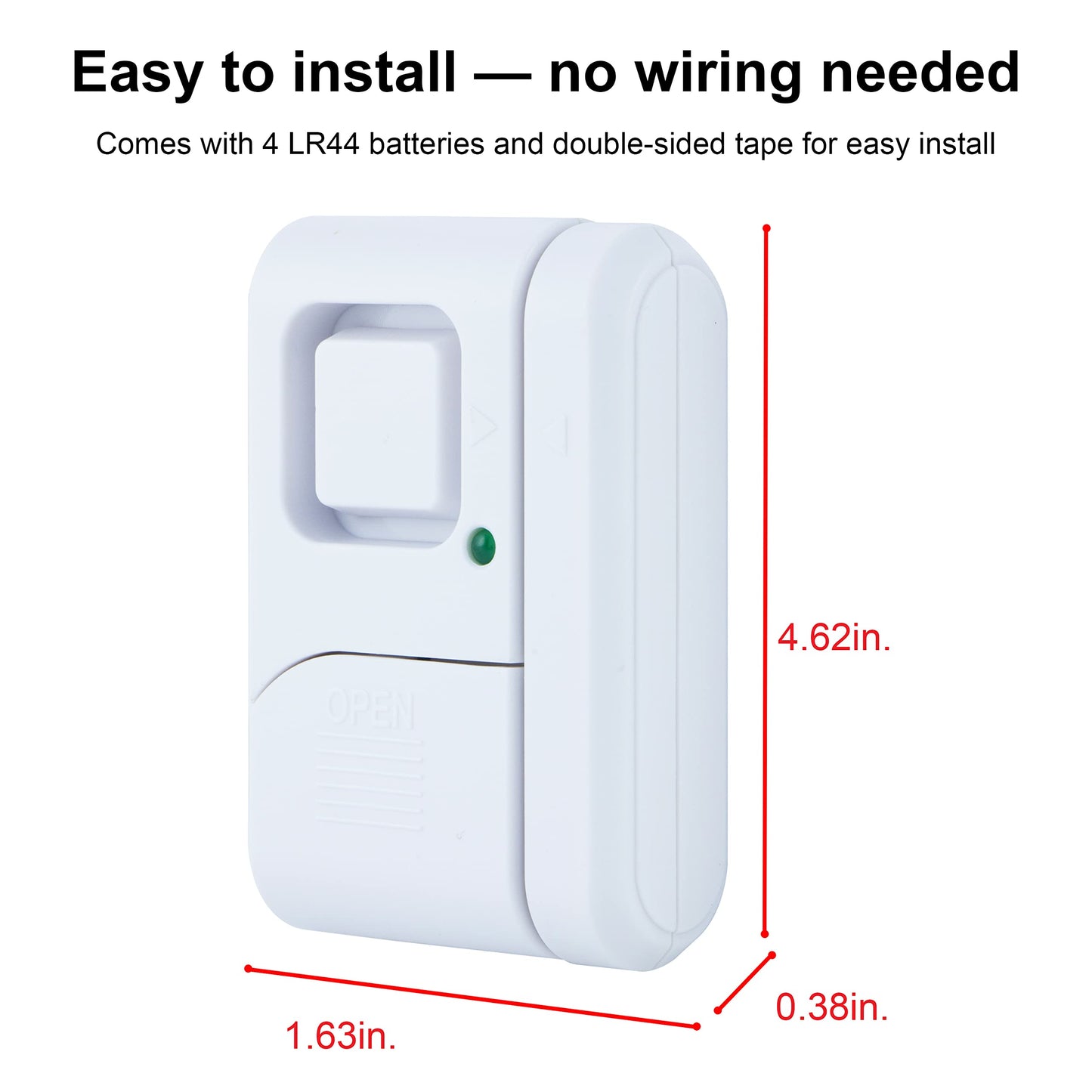 GE Personal Security Window and Door Alarm, 12 Pack, DIY Protection, Burglar Alert, Wireless Chime/Alarm, Easy Installation, Home Security, Ideal for Home, Garage, Apartment and More, White, 45989