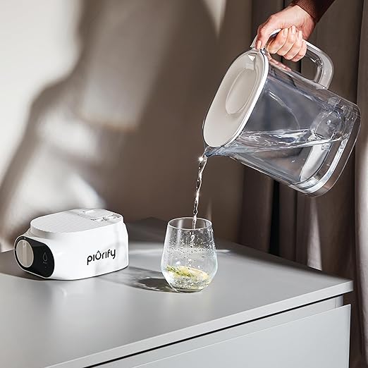 Alchemy Automatic Water Filter Pitcher with Rapid Filtration | Water Dispenser with Advanced UltraFiltration + Carbon Technology | 50 Oz Capacity | Extended 130 Gallon Cartridge Life
