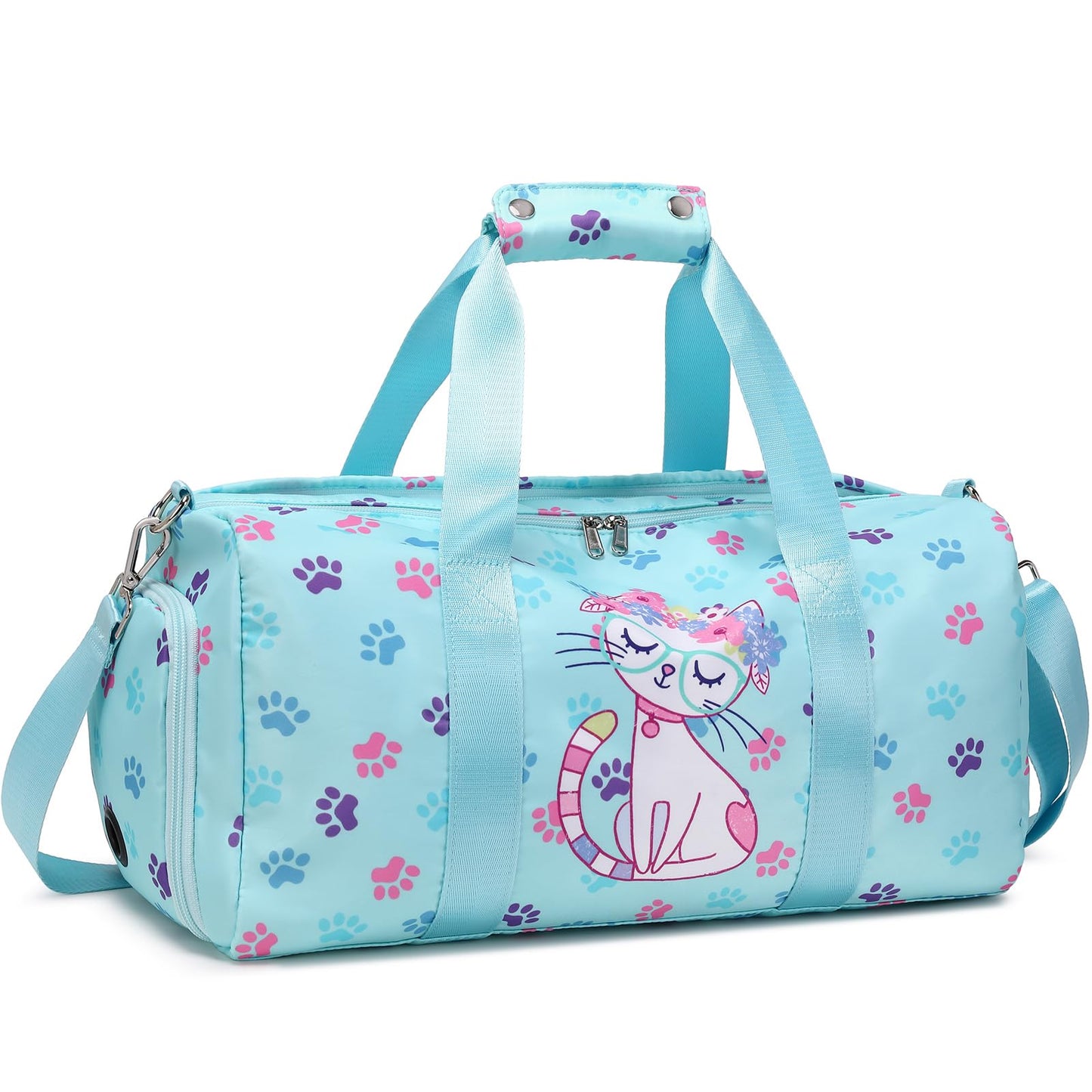 Octsky Dance Bag Gymnastics Bag Overnight Duffle Bag with Shoe Compartment and Wet Pocket for Travel (Cat Lake)