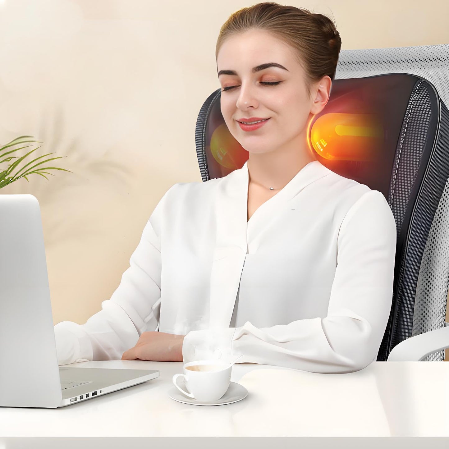 Back Massager with Heat, Shiatsu Neck and Back Massager for Pain Relief Deep Tissue, 3D Deep Kneading Cushion Massage for Neck Shoulder Legs, Suitable for Office and Home, Gifts for Men Women