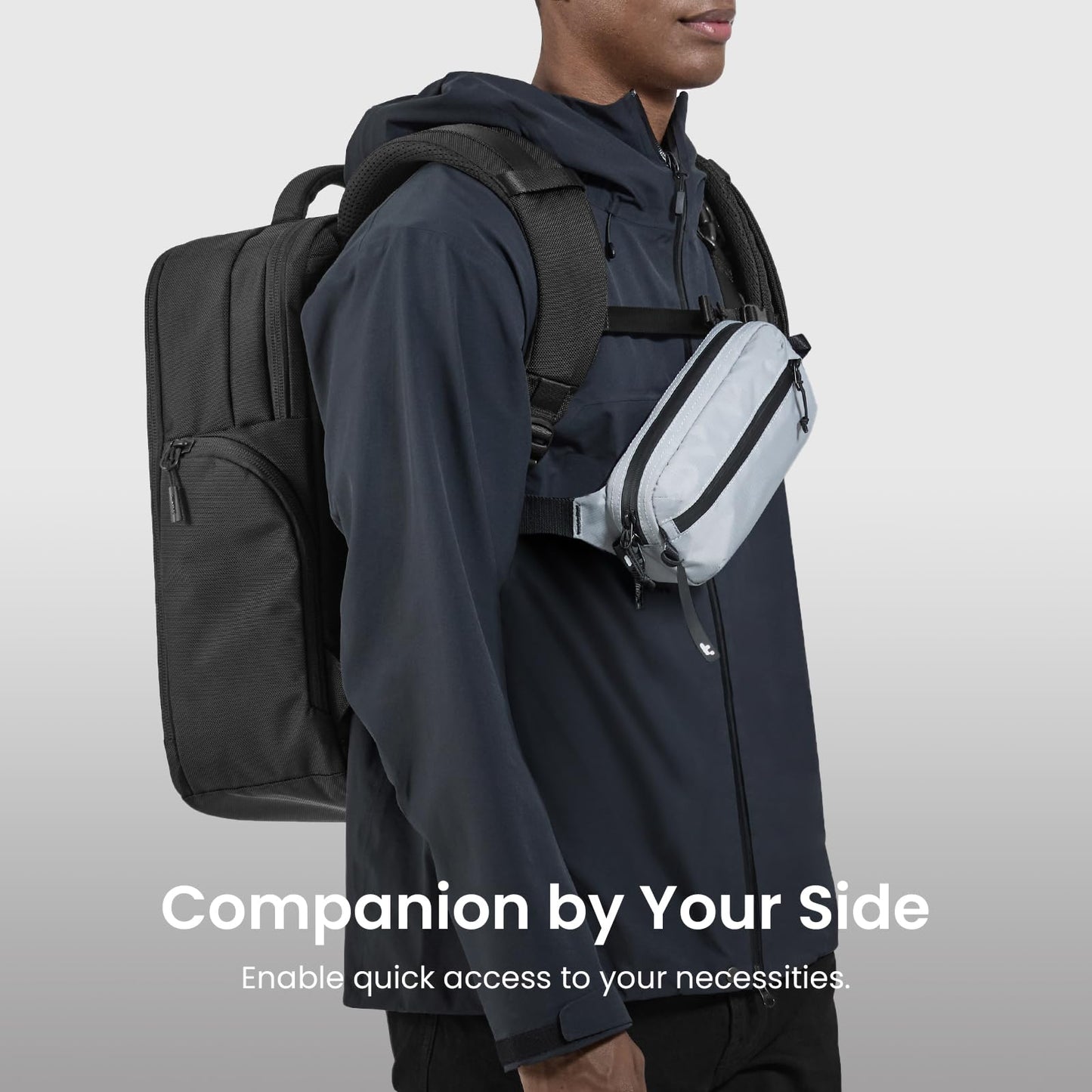 tomtoc 1.5L Sling Bag with RFID Blocking, Crossbody Bag Minimalist Chest Shoulder Pack for Men and Women, Water-resistant Lightweight Carry Casual Bag for Travel, Daily Use
