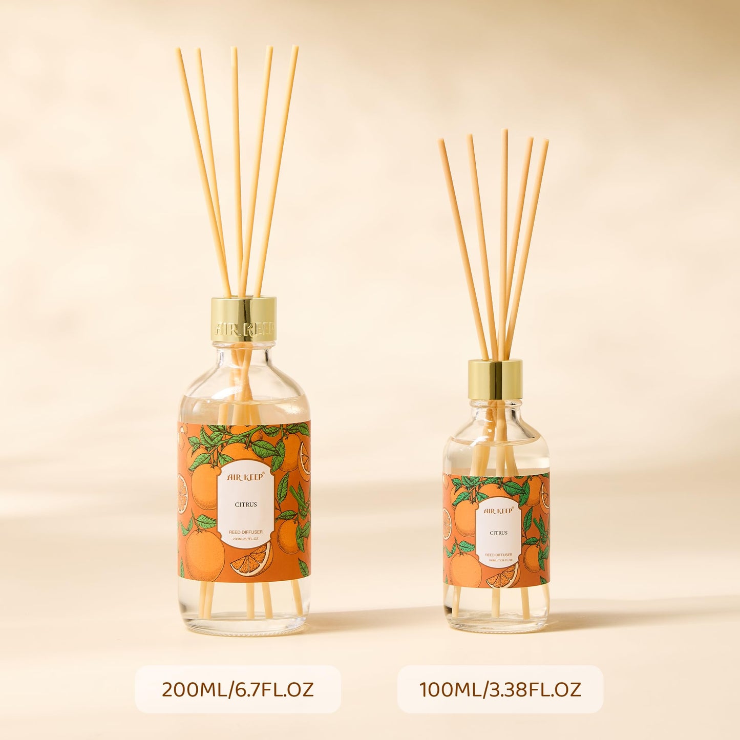 Airkeep Reed Diffuser Oil Set with Reed Sticks,Rose Aromatherapy Oil Scent Diffuser for Home Office Bathroom Decoration Perfume and Gifts 200ml/6.76 oz