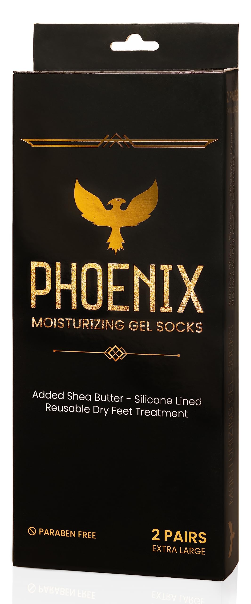 Moisturizing Gel Socks for Men - Extra Large - 2 Pairs - with Shea Butter - Paraben Free - Reuseable Moisturizing Socks - Phoenix Foot Peel™