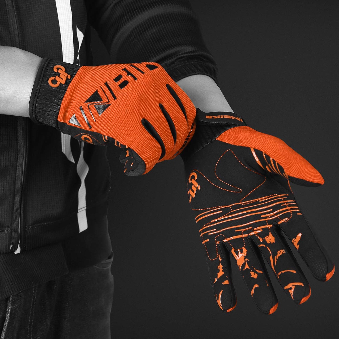 INBIKE Cycling Gloves for Men/Women Bike Gloves with Touchscreen-Padded Anti-Slip Mountain Biking MTB Bicycle Gloves for Cycling/Workout/Gym/Outdoor Orange XL