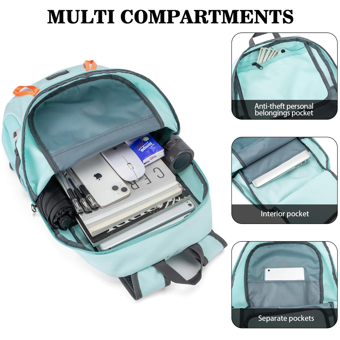 BAGPARKK Hiking Backpack,Large 35L Travel Backpacks for Men Women,Water Resistant Ultra Lightweight Foldable Packable Camping Daypack for Outdoor Sports