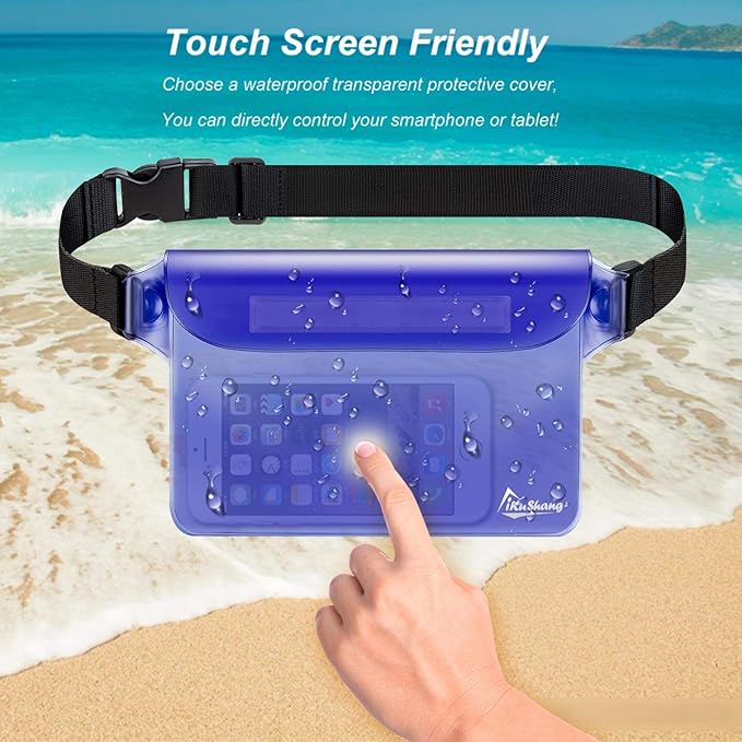 Waterproof Fanny Pack, Waterproof Pouch for Phone Passport Wallet Purse for Swimming Boating Fishing Diving Beach
