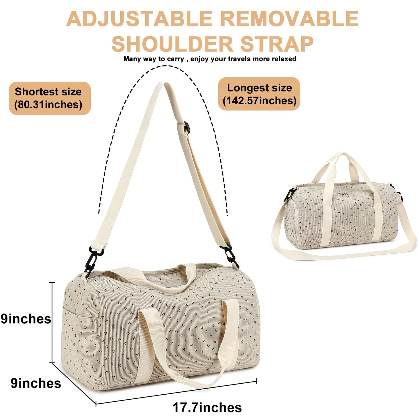 BLUBOON Duffle Bag Girls Kids Cute Gym Bag with Shoes Compartment & Wet Separation Waterproof Sports Overnight Travel Bag