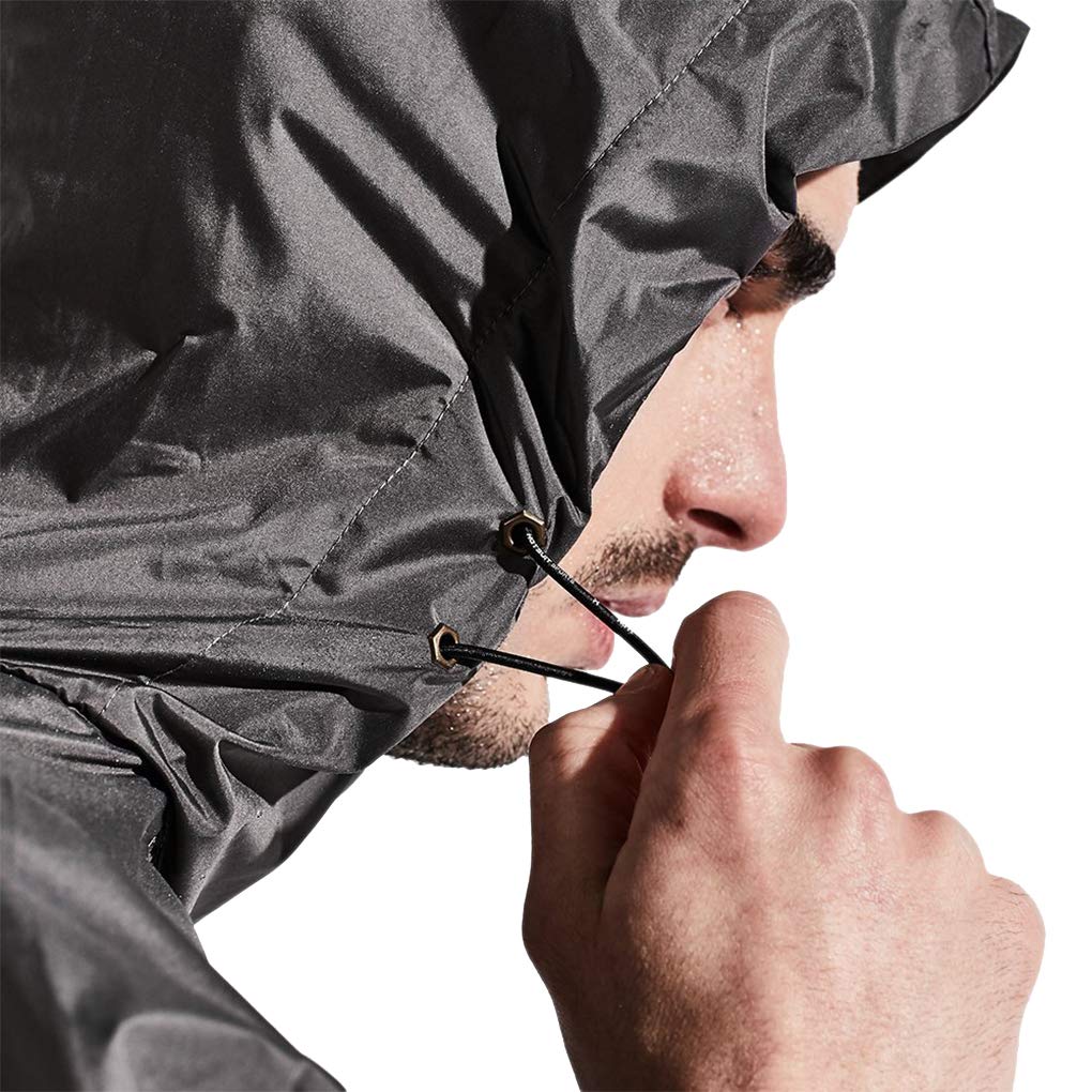 HOTSUIT Sauna Suit for Men Sweat Sauna Jacket Pant Gym Workout Sweat Suits, Gray, S