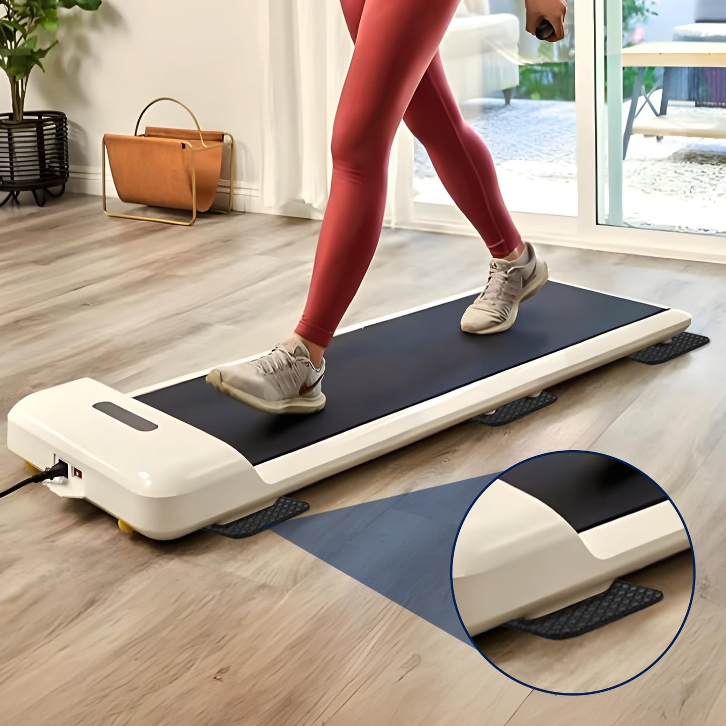 TOBWOLF 6PCS Treadmill Mat Pads, 4" x 4" x 0.2" Double-Sided Non-Slip Exercise Equipment Mat for Floor Protection, High Density Silicone Anti Vibration Pad for Treadmill, Walking Pad, Exercise Bike