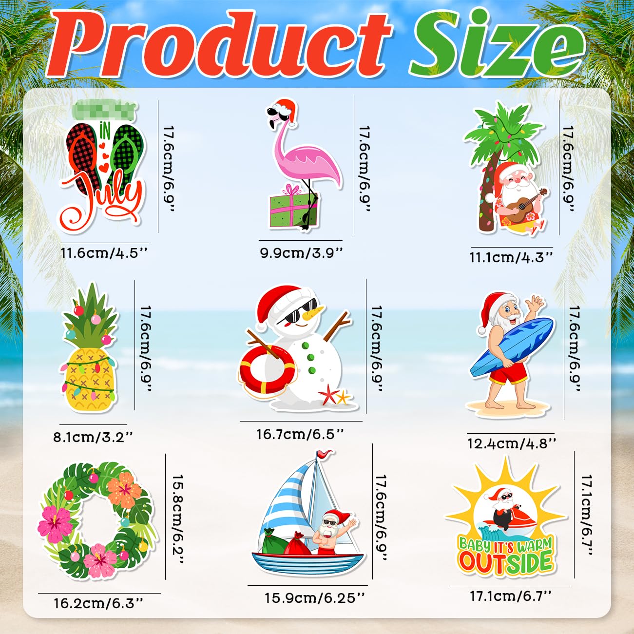 Baby It's Warm Outside Banner Decorations 48Pcs Hawaii Mele Kalikimaka Christmas Decorations Including Banner Hanging Swirls for Summer Beach Party Supplies