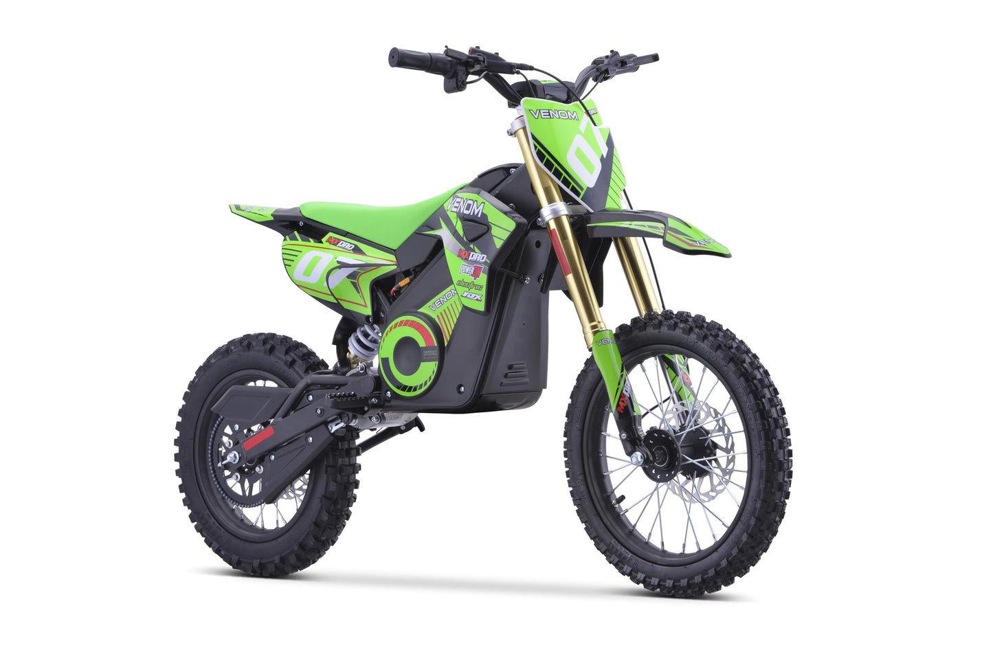 Venom 1600W Pro Electric Dirt Bike 48V Lithium Battery | Advanced Speed Governor | Hydraulic Disk Brakes | MID-Size, Green