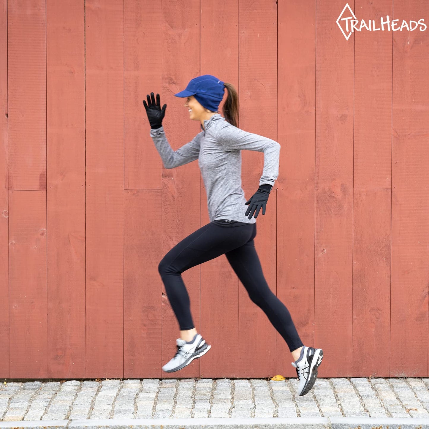 TrailHeads Running Gloves for Women | Lightweight Gloves with Touchscreen Fingers | The Elements - Black (Small)