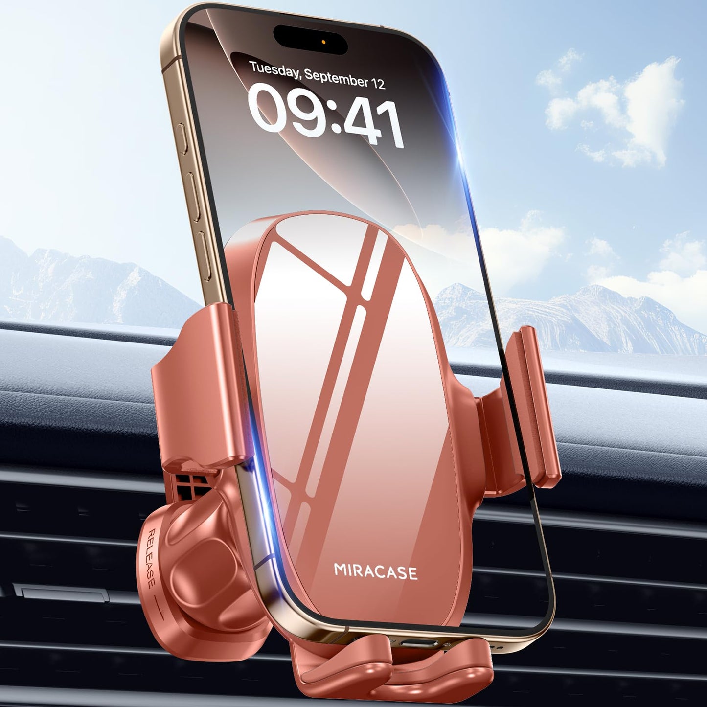Miracase Upgraded-2nd Generation Universal Phone Holders for Your Car, 3 in 1 Air Vent Car Phone Holder Mount Compatible with iPhone 16/15/14/13/12/11 Series and All Phones