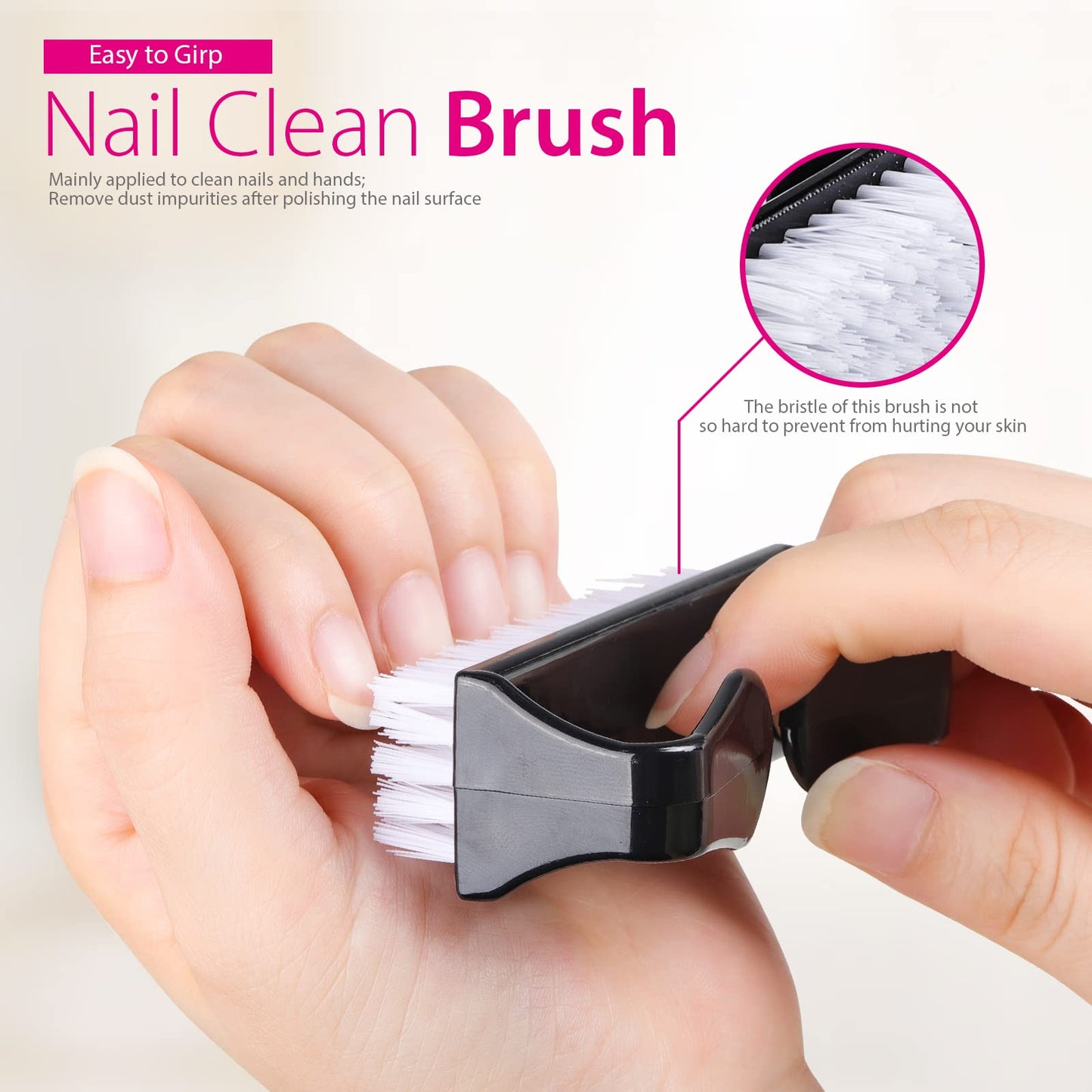 Teenitor Nail Gel Remover Tools Kit with Nail Remover Clips, Nail Remover Pads, Nail Brushes, Nail File Buffer, Cuticle Peeler Black