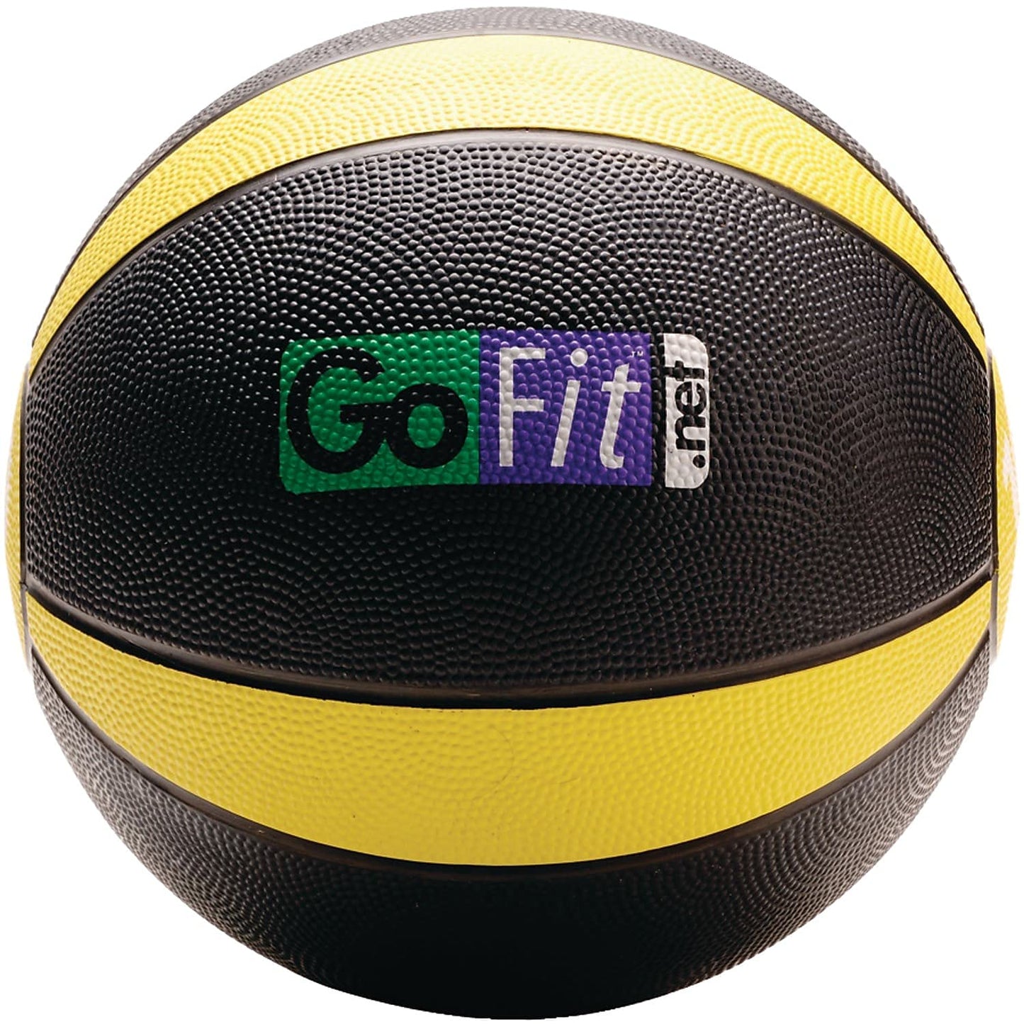 Medicine Ball, Training Manual Set - GoFit Textured Medicine Ball and Exercise Manual Available In Weight Increments of 4, 6, 8, 10, 12, or 15 Pounds,Yellow,GF-MB10