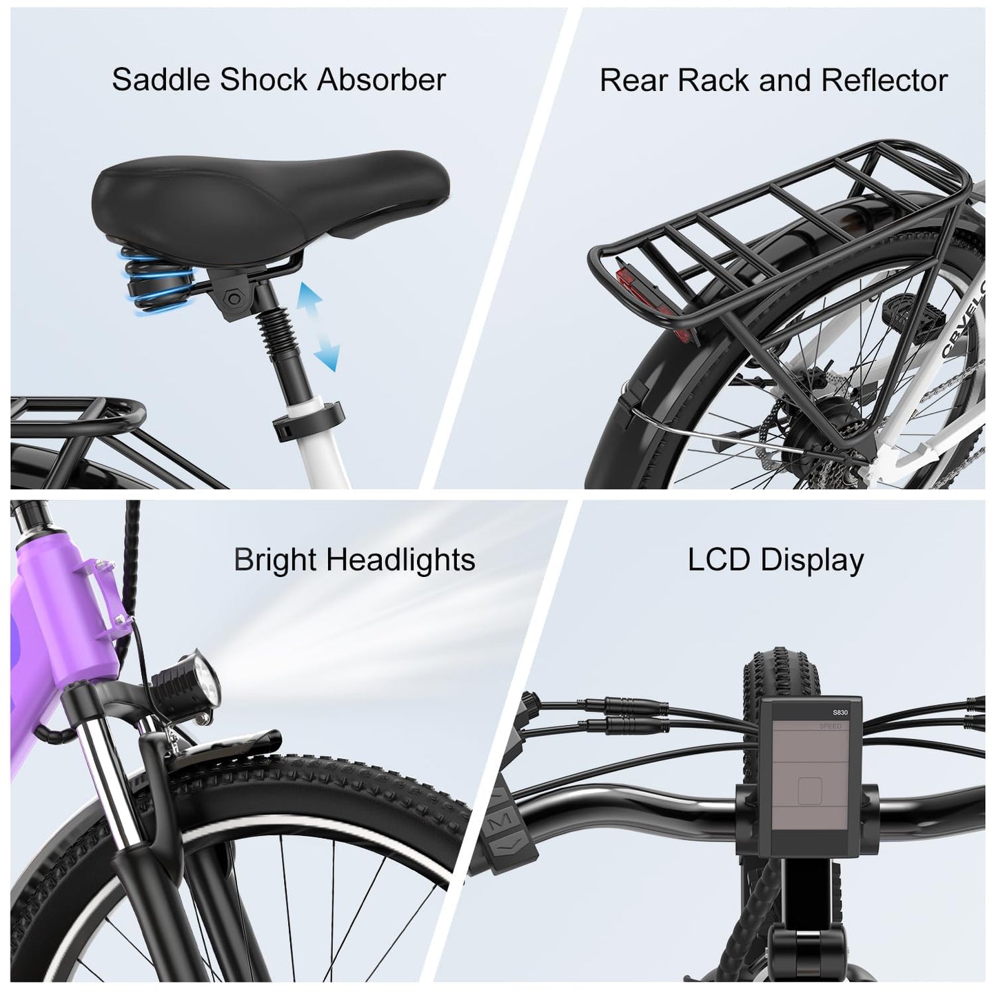 DriftGod 26" Electric Bike for Adults β Powerful 1000W Motor, 48V Removable Battery, 7-Speed, Front Suspension & LCD Display β Commuter and Mountain EBike for Women