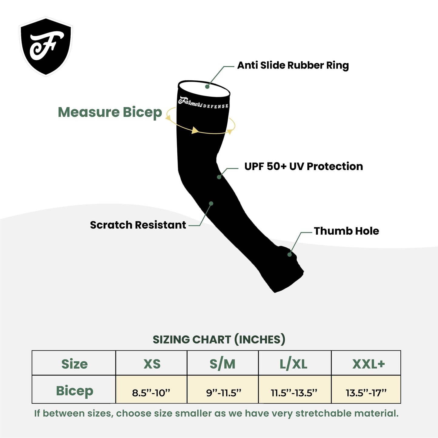 FARMER'S DEFENSE Sleeves | UV Cooling Sleeves for Sun Protection | Premium Anti-Scratch Arm Guard Sleeve for Skin - for Gardening Harvesting Sports Outdoors | Unisex | Cream XS
