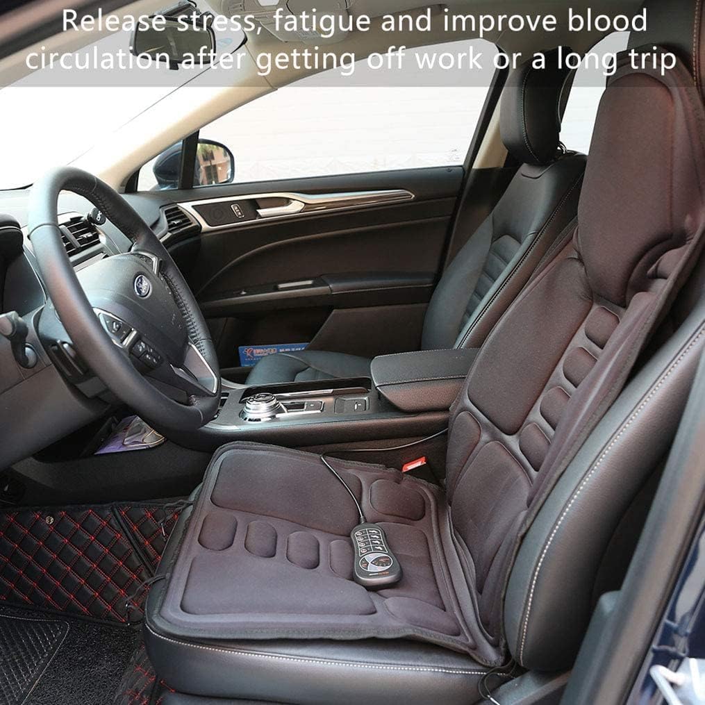 Back Massage Chair Pad, Back Massager with Heat for Pain Relief, Chair Massager for Full Body Massage, Deep Tissue Vibration Massger with 2 Adapters, Chair Massager for Office and Recliner